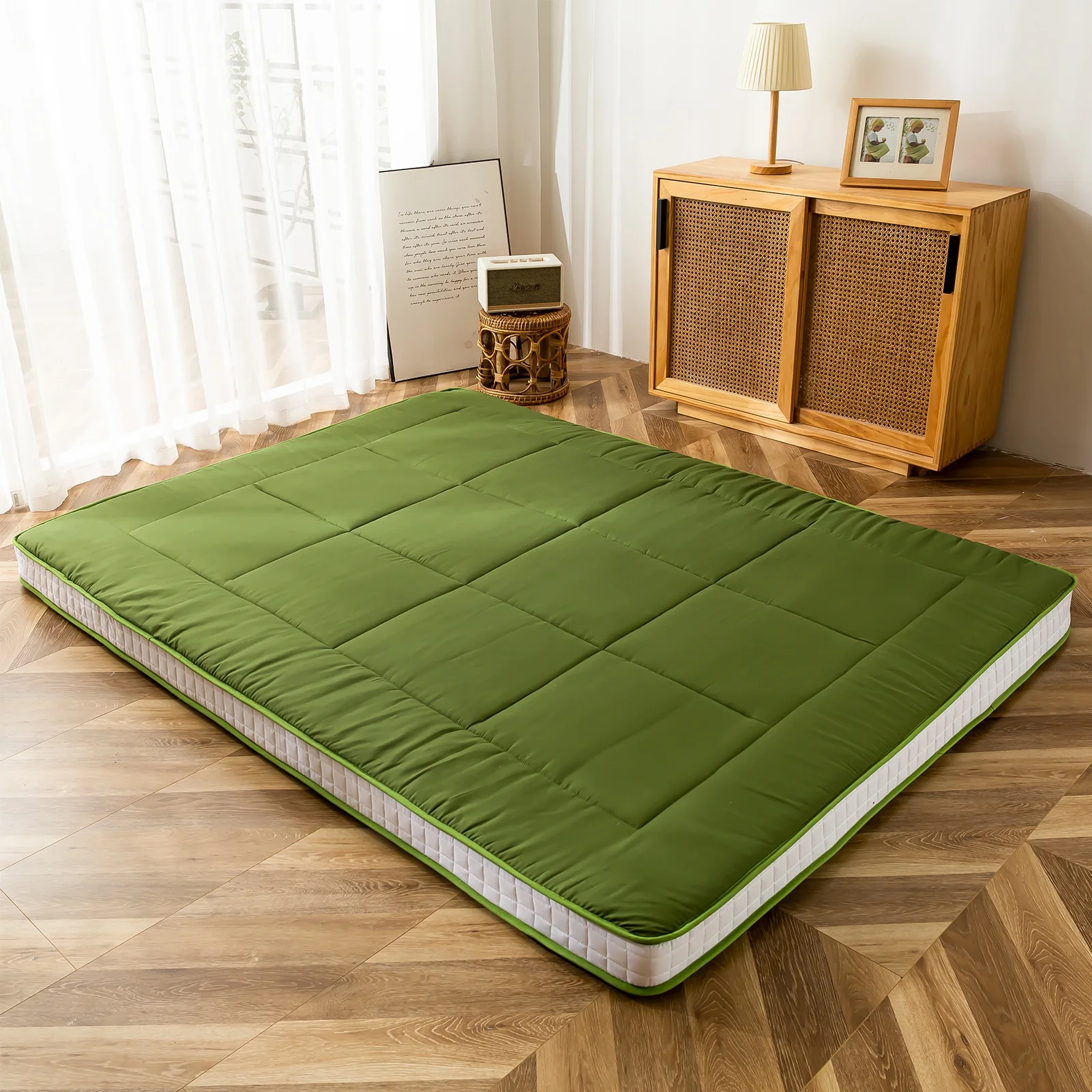 Futon Mattress, Padded Japanese Floor Mattress Quilted Bed Mattress Topper, Extra Thick Folding Sleeping Pad, Dark Grey, Twin - Image 56