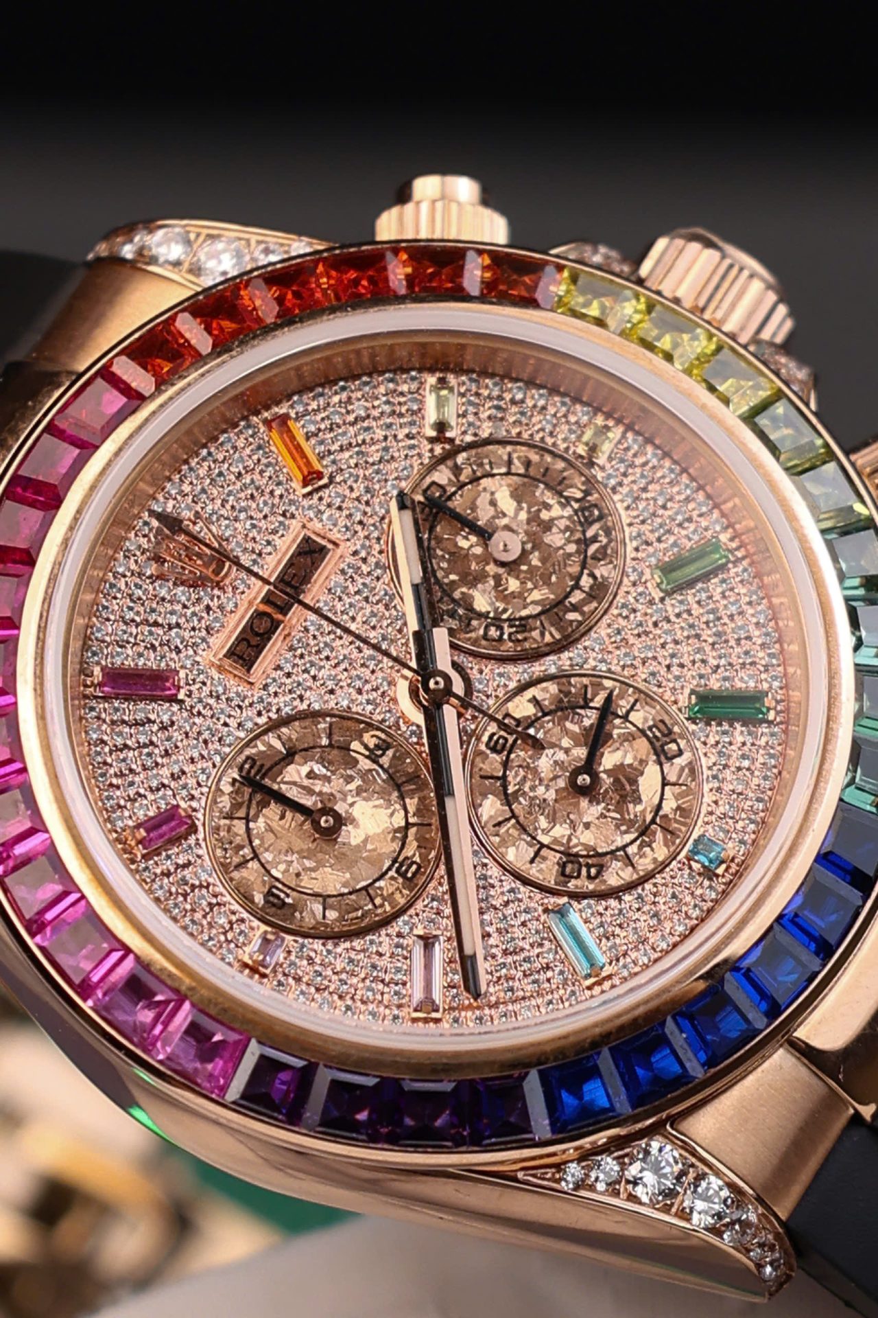 Rolex Daytona Rainbow Copies Watch Rubber Strap MS Factory 40mm - Elite Watch Atelier