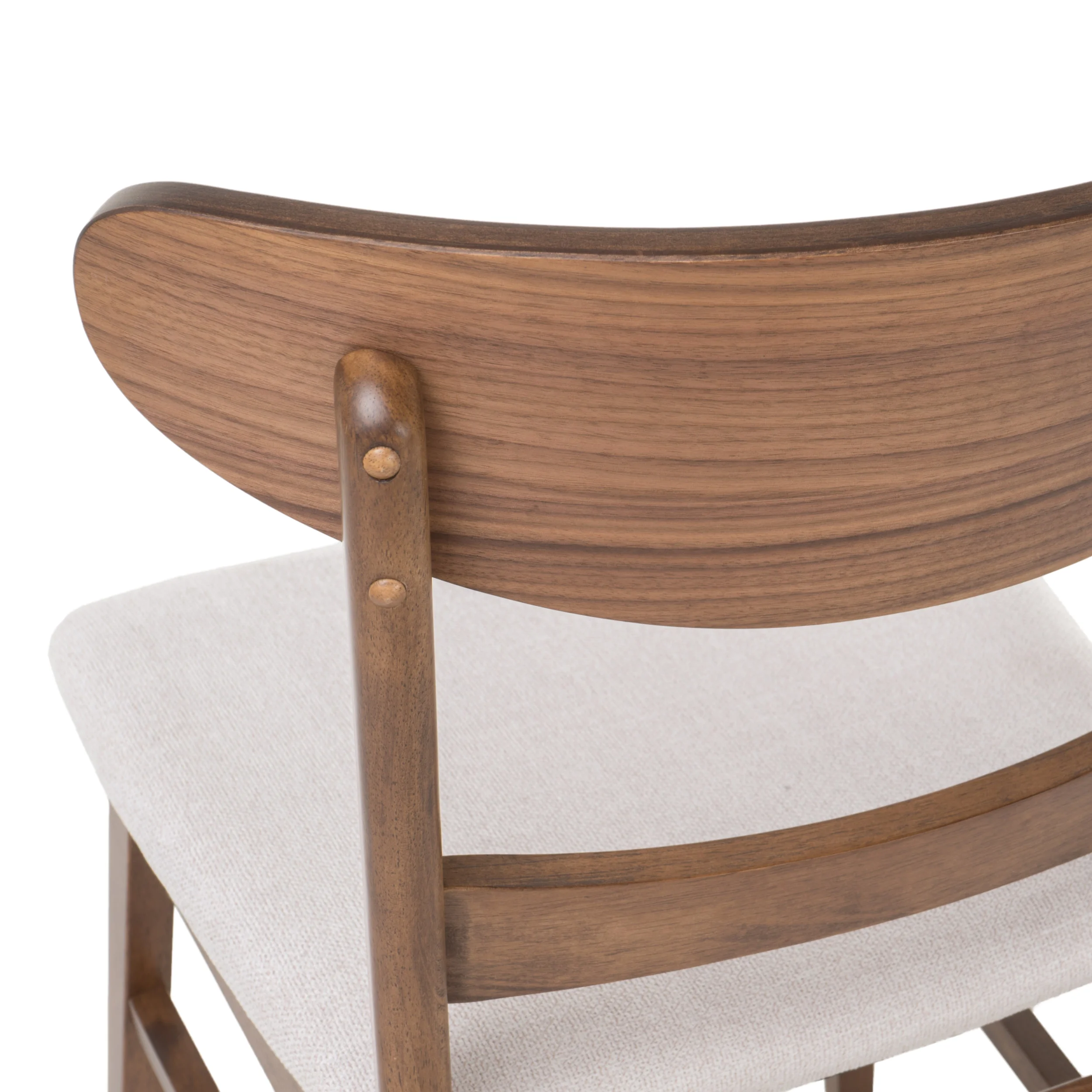 GDFSTUDIO Mid Century Modern Fabric Upholstered Rubberwood Dining Chairs, Set of 2, Dark Gray and Walnut - Image 26