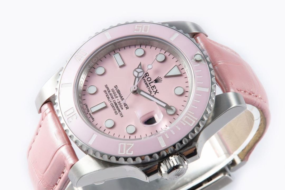 Rolex Submariner - Women's Pink - 40MM - Leather(1:1 replica) - Elite Watch Atelier