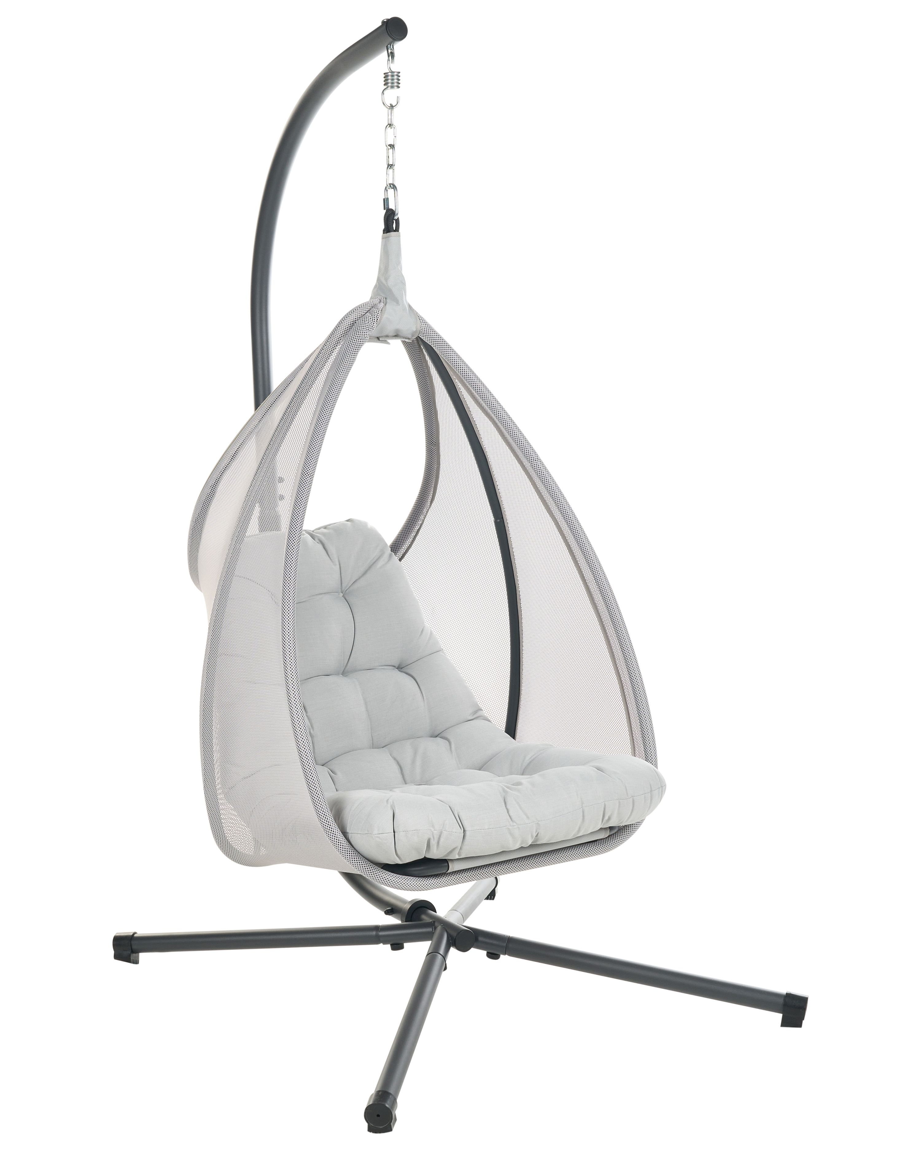 Hanging Chair with Stand AVEGNO Fabric Light Grey