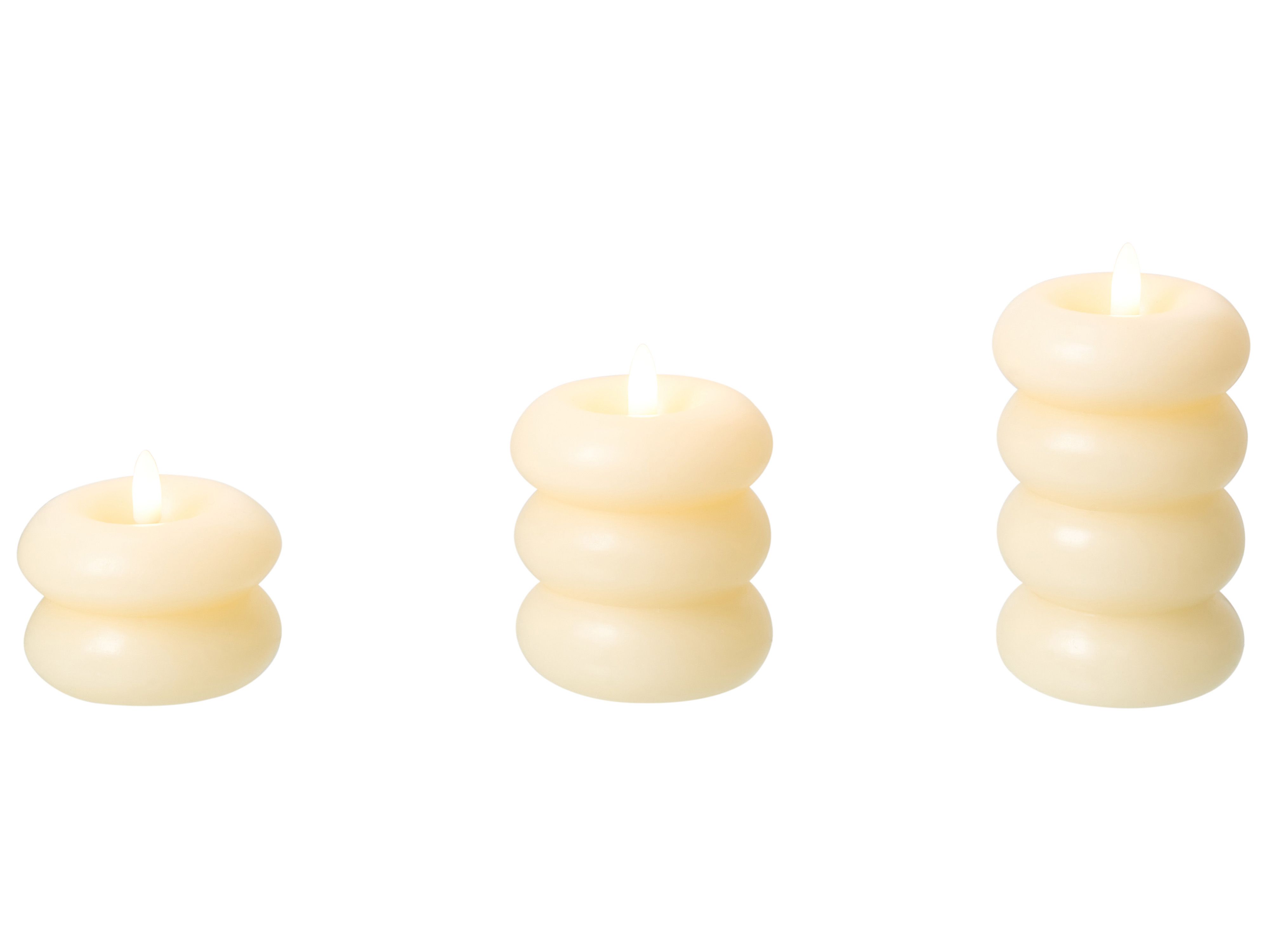 Set of 3 LED Candles ETERNIS 5/8/11 cm Off-White