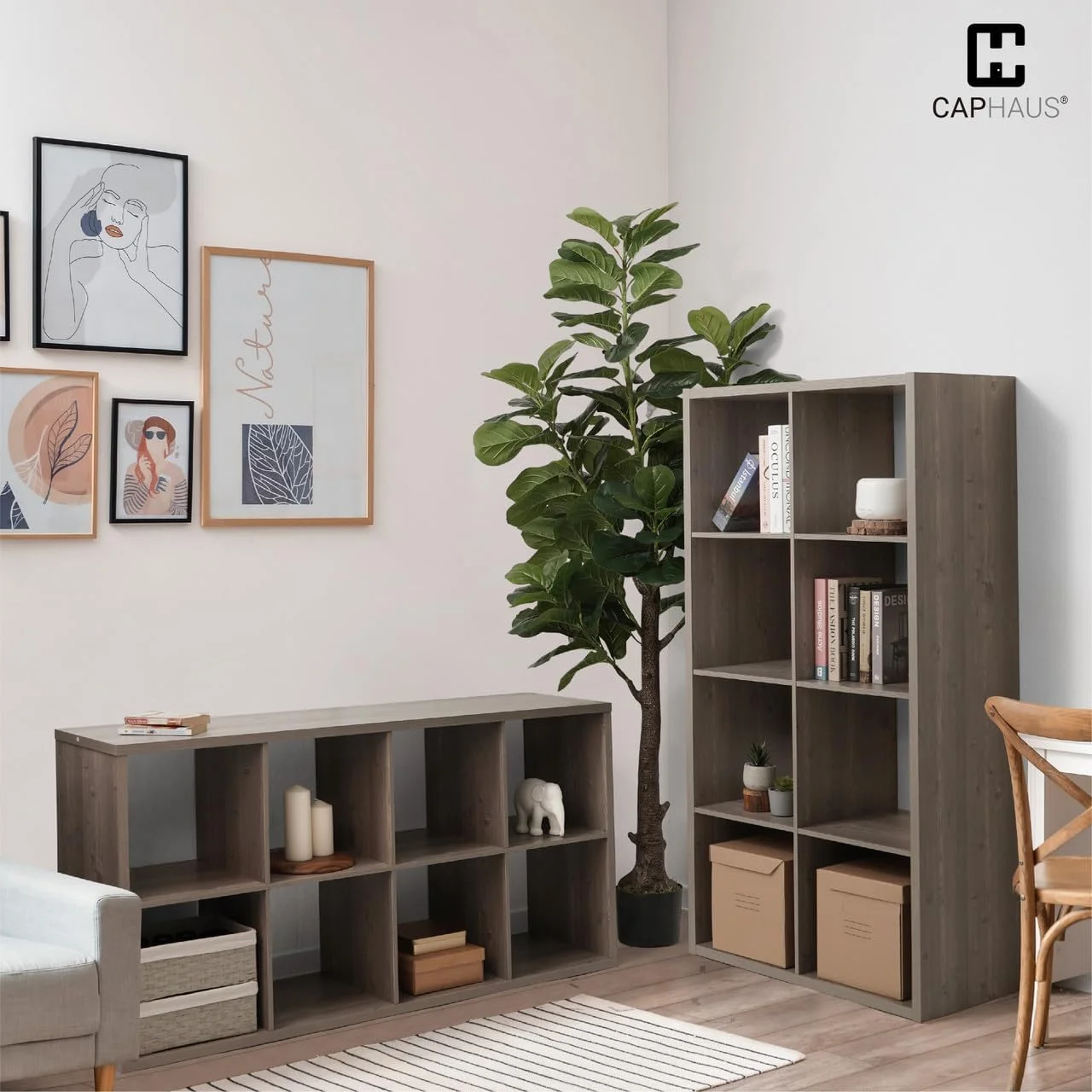 Sturdy Room 13-Inch Cube Storage Organizer Shelf, with Extra Thick Exterior Edge, Open Storage Shelf Divider, Bookcase, 6-Cube / 8-Cube / 9-Cube, Colors Available in Grey Oak and White - Image 7