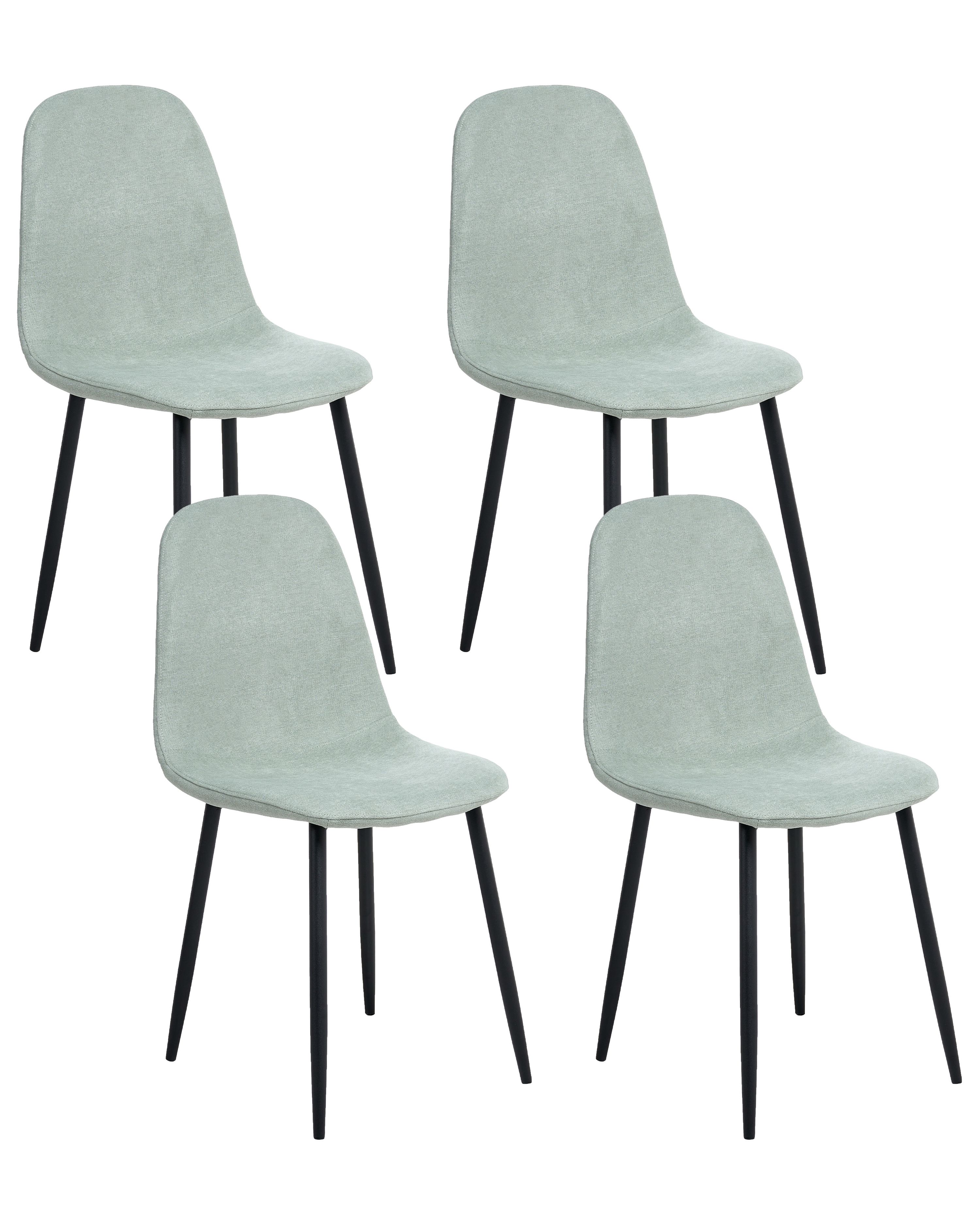 Set of 4 Dining Chairs CRANDALL Fabric Light Green