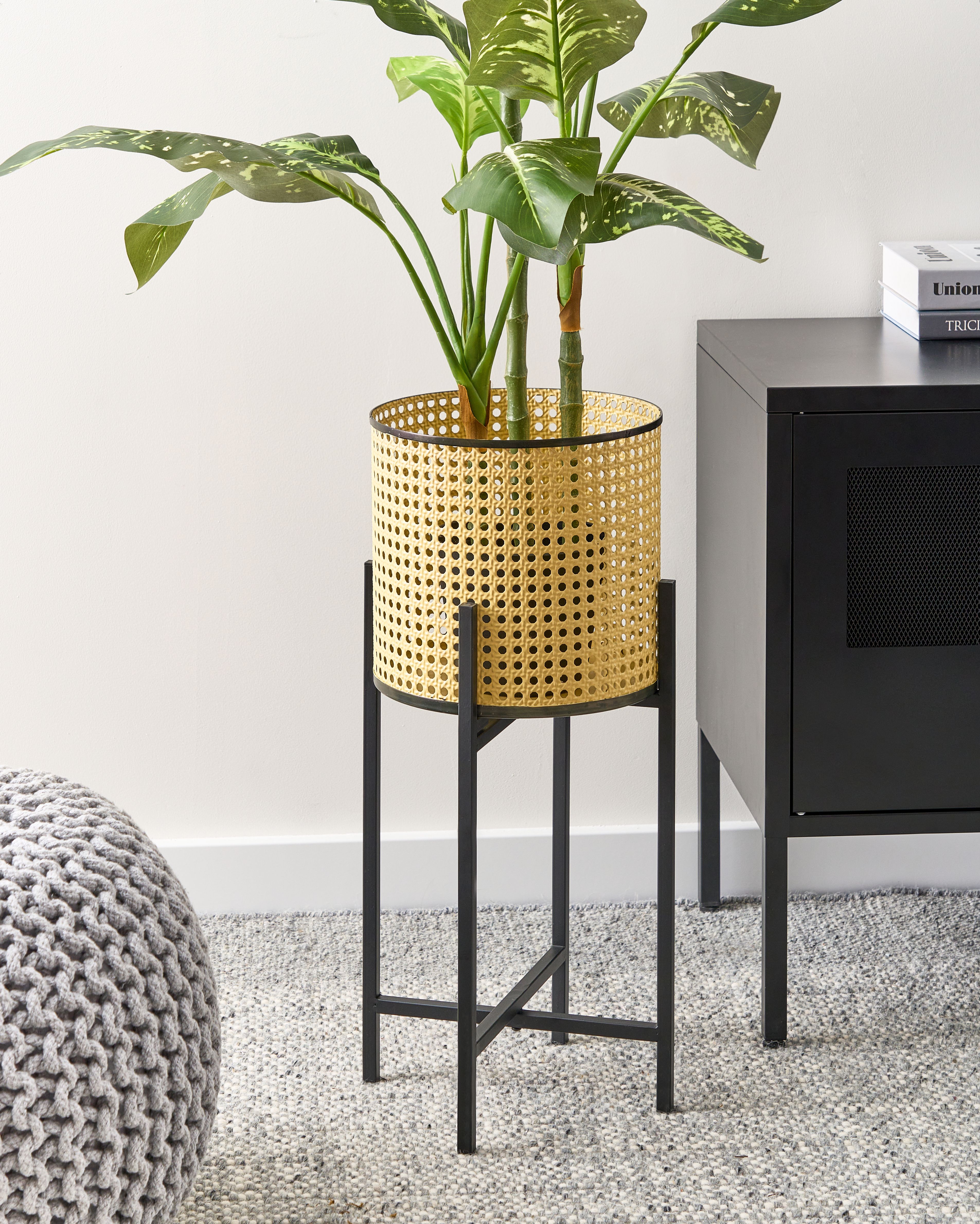 Elevated Plant Pot FALLOPIA Metal 25 cm Beige