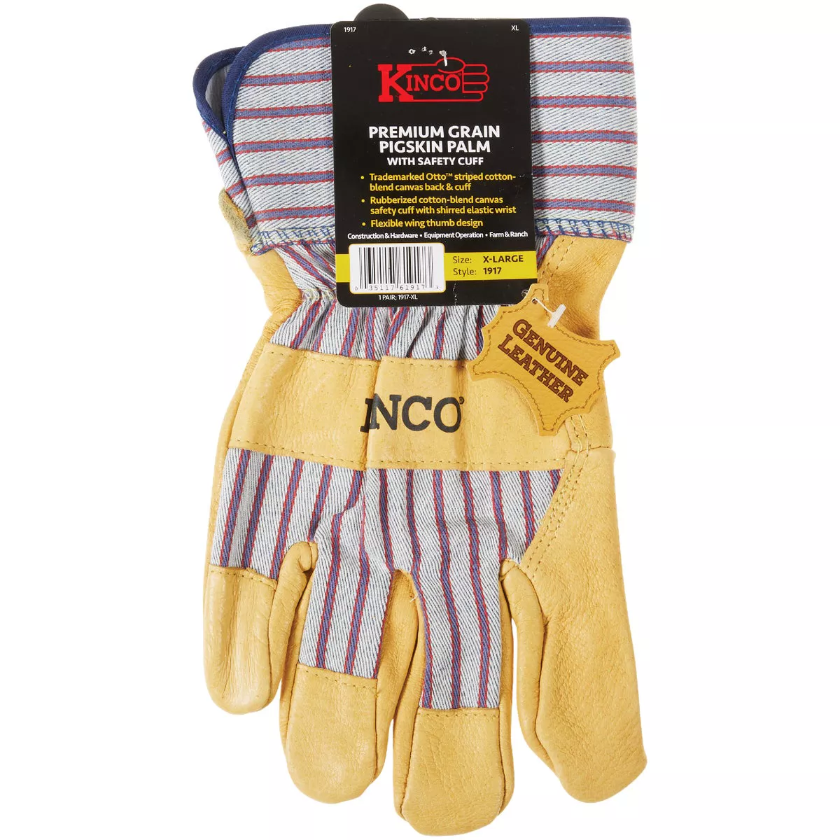 Kinco Men's XL Golden Premium Grain Pigskin Palm Glove