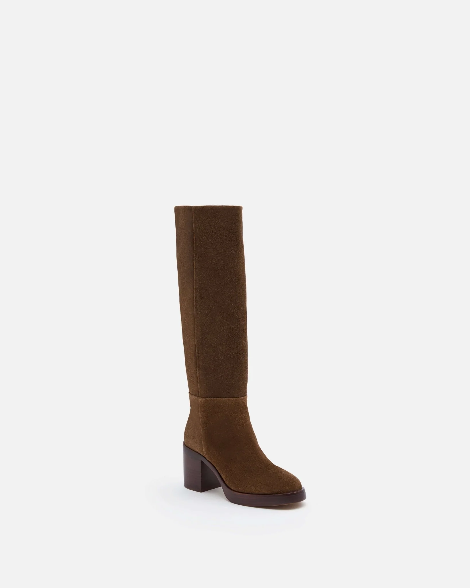BOTTES TANELA/VEL - En cuir velours à talons cognac