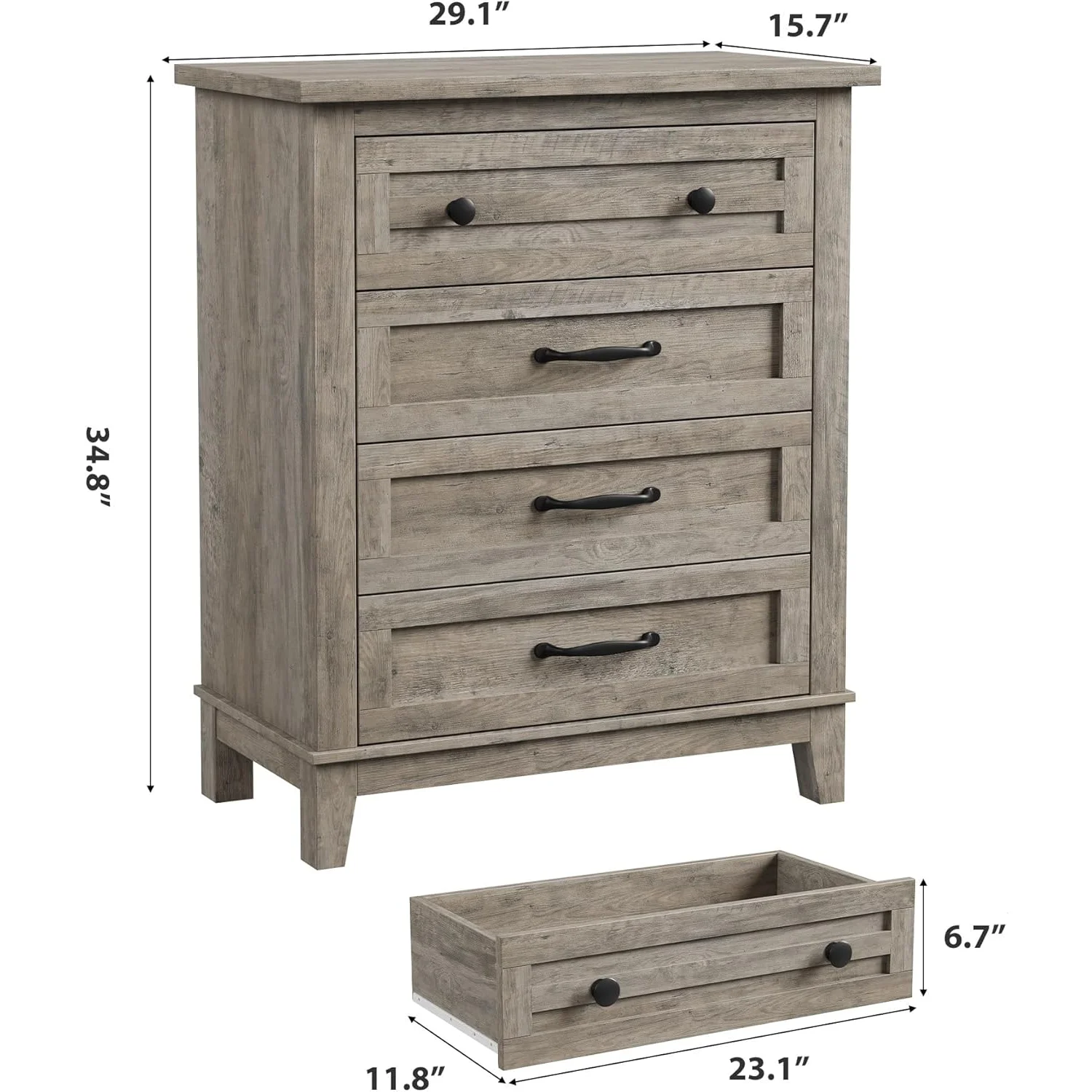 4 Drawer Dresser for Bedroom,34.8