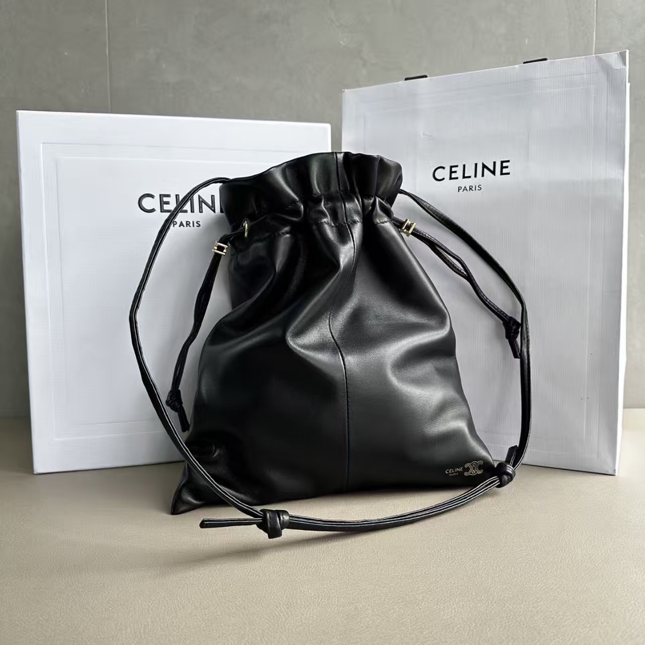 Celine Crystal Pouch in Lambskin Bag