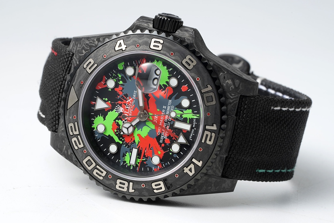Diw New Rolex Ultra Limited Edition GMT-MASTER II - Carbon Fiber - Graffiti Color(1:1 replica) - Elite Watch Atelier