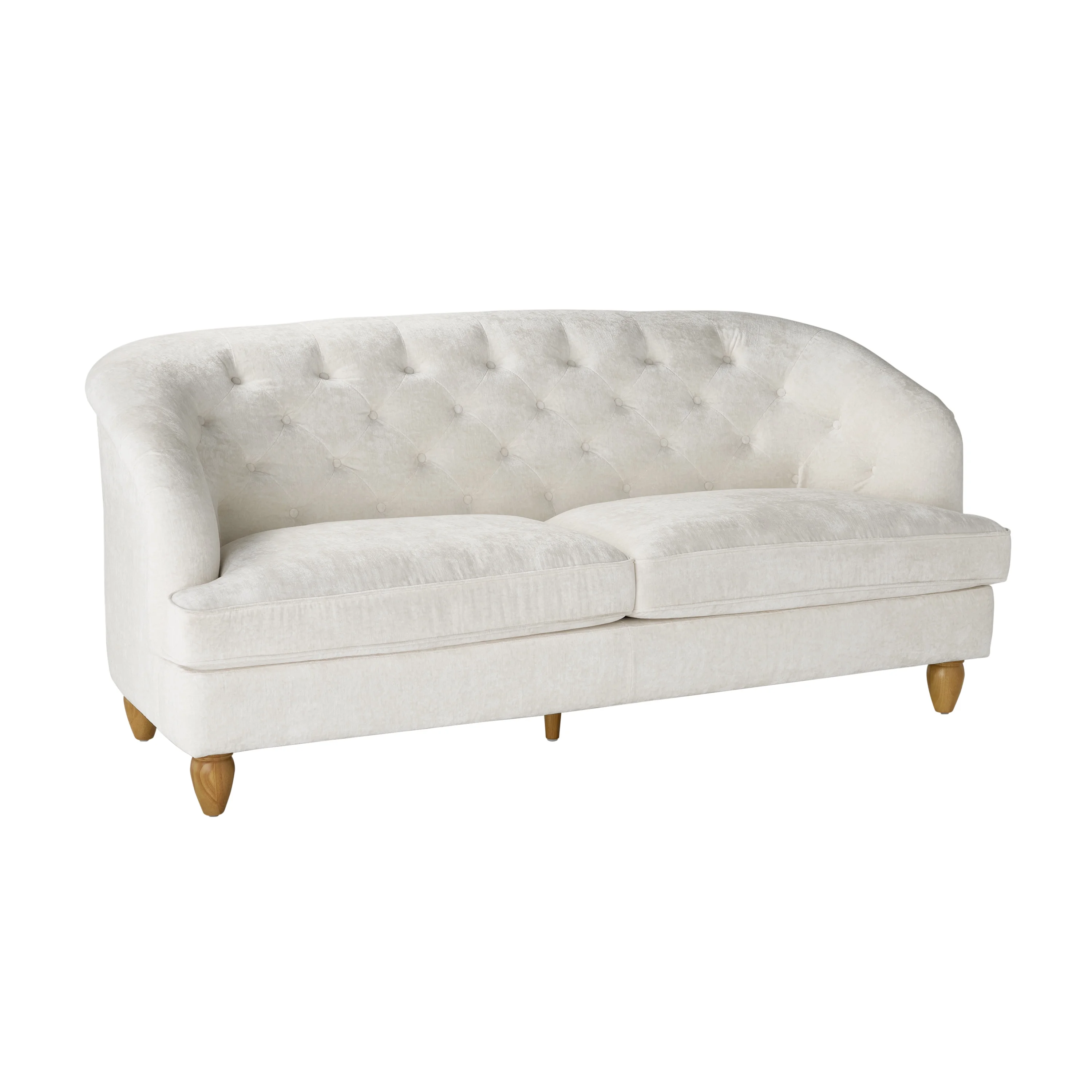 The Pioneer Woman Laurel Tufted Sofa, Cream Velvet, 79.53 in - Image 5