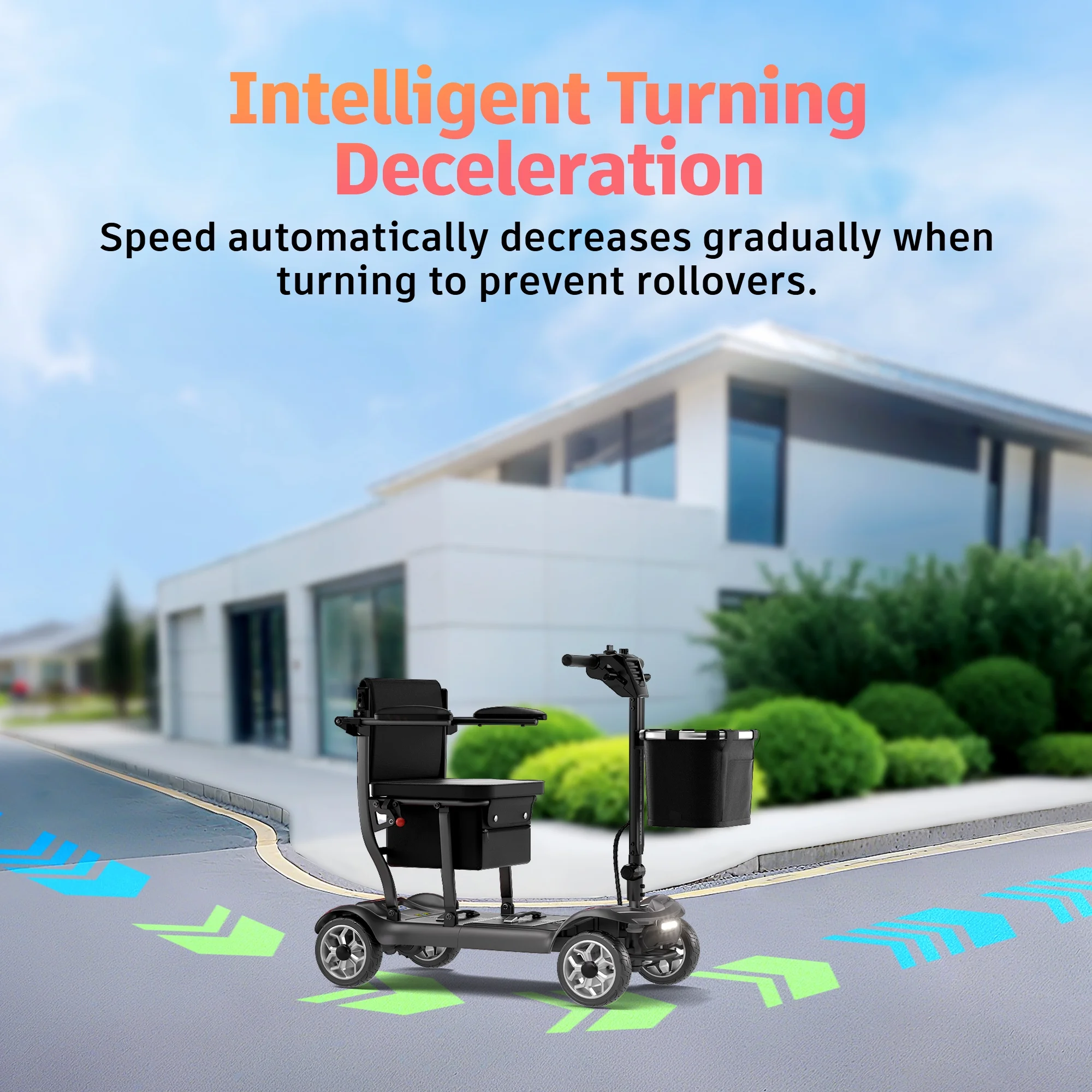 EAGLOG Light Weight 4 Wheels Mobility Scooter for Seniors, Electric Folding Wheelchair Device for Travel, Black - Image 8