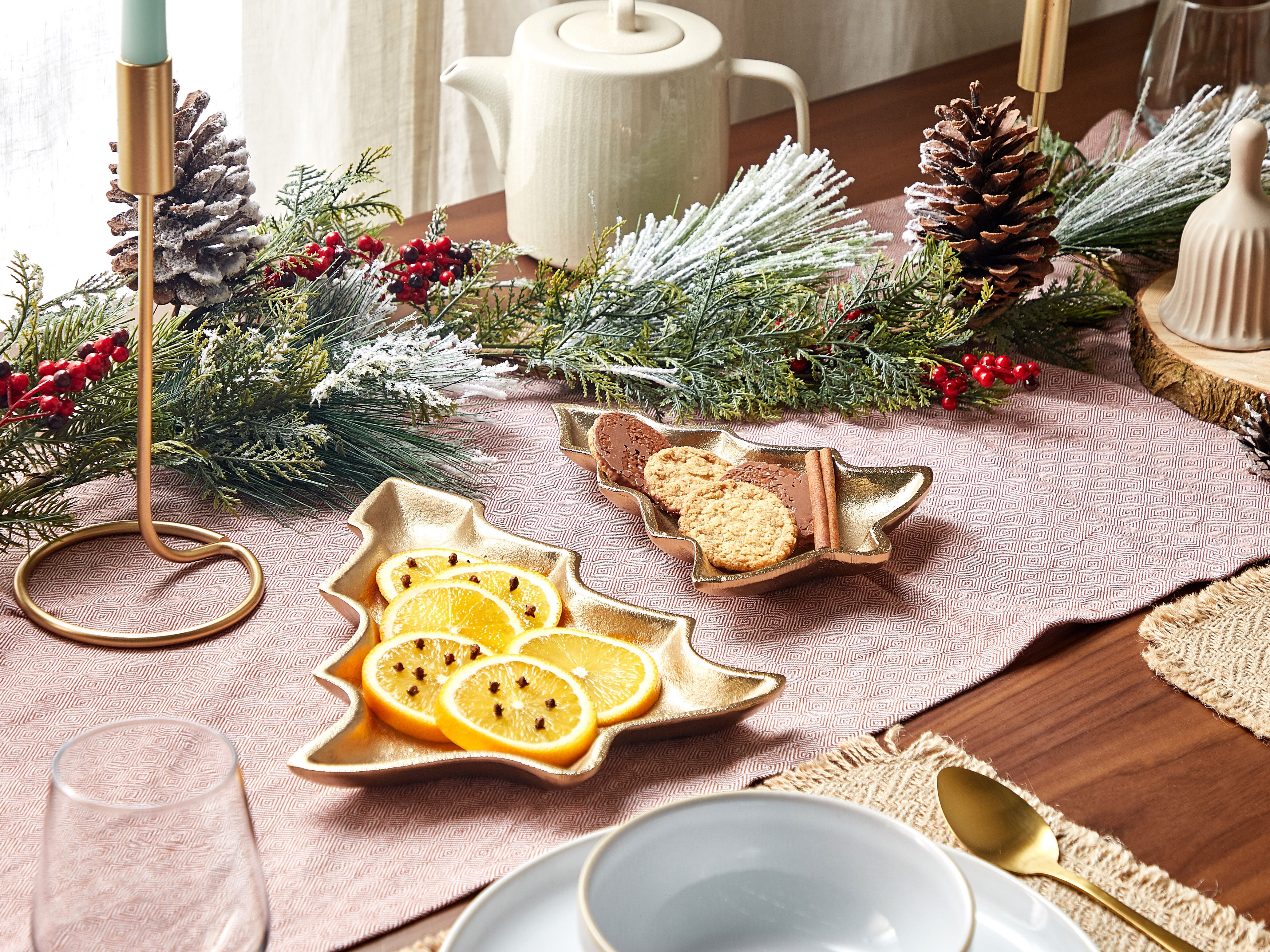 Set of 2 Trinket Dishes Christmas Tree DURIAN Metal Gold
