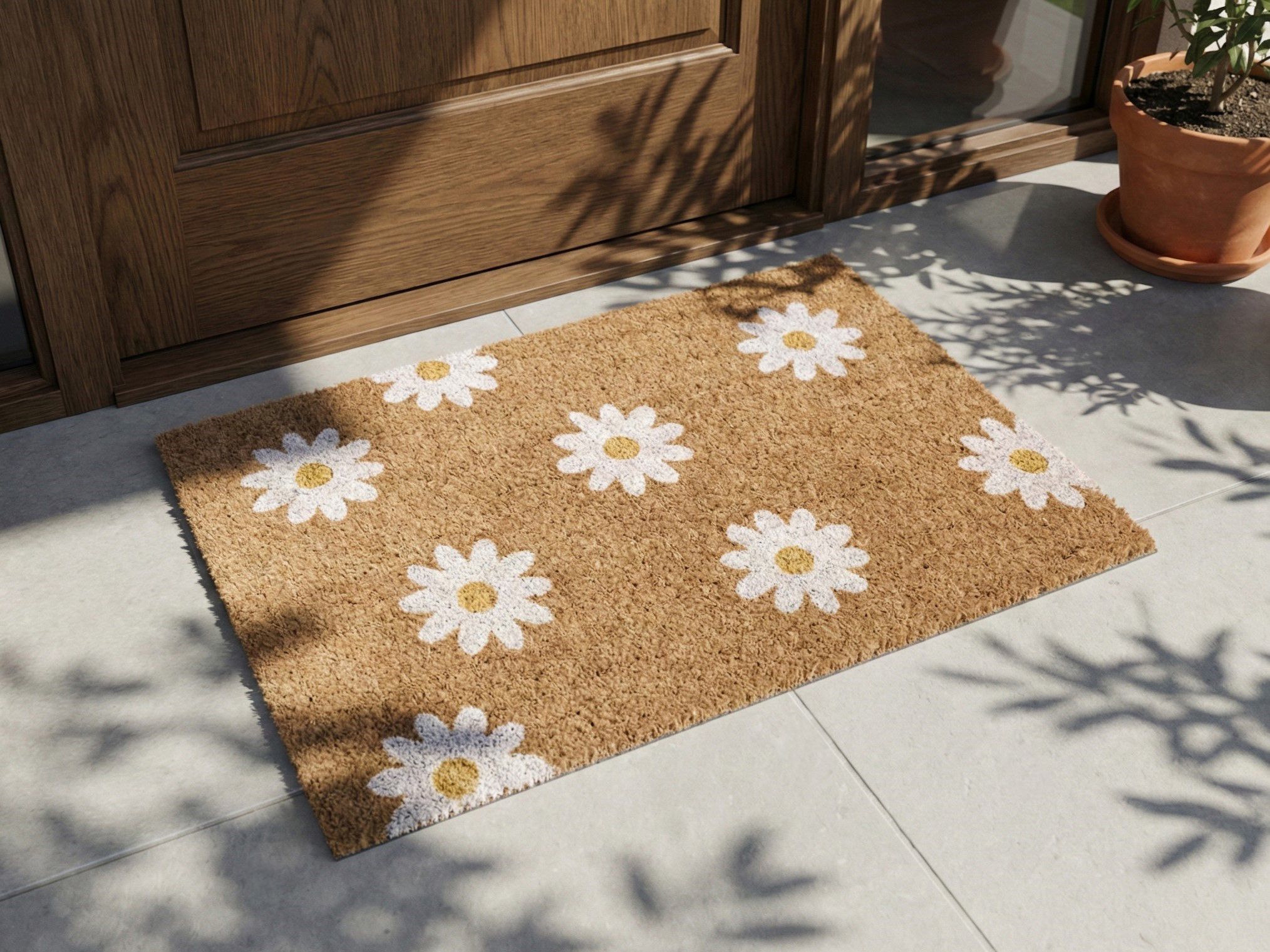 Doormat TOPKO Natural 40 x 60 cm Flower Coir