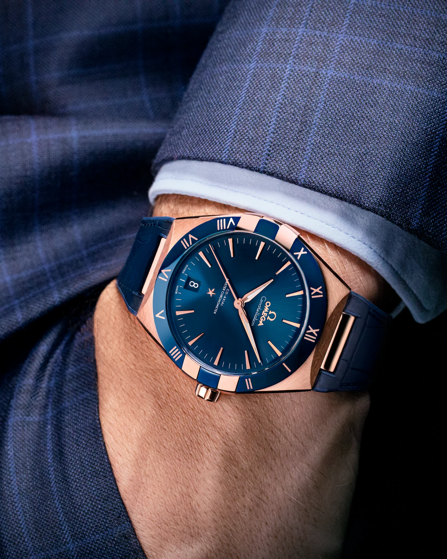 Constellation 41 mm, Sedna? gold on leather strap(1:1 replica) - Top club