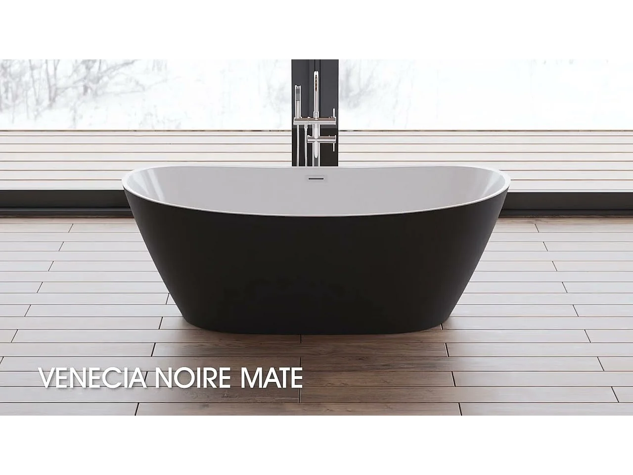 Baignoire Ilot Venecia 170 noire 170 x80 x57 cm, by SPALINA