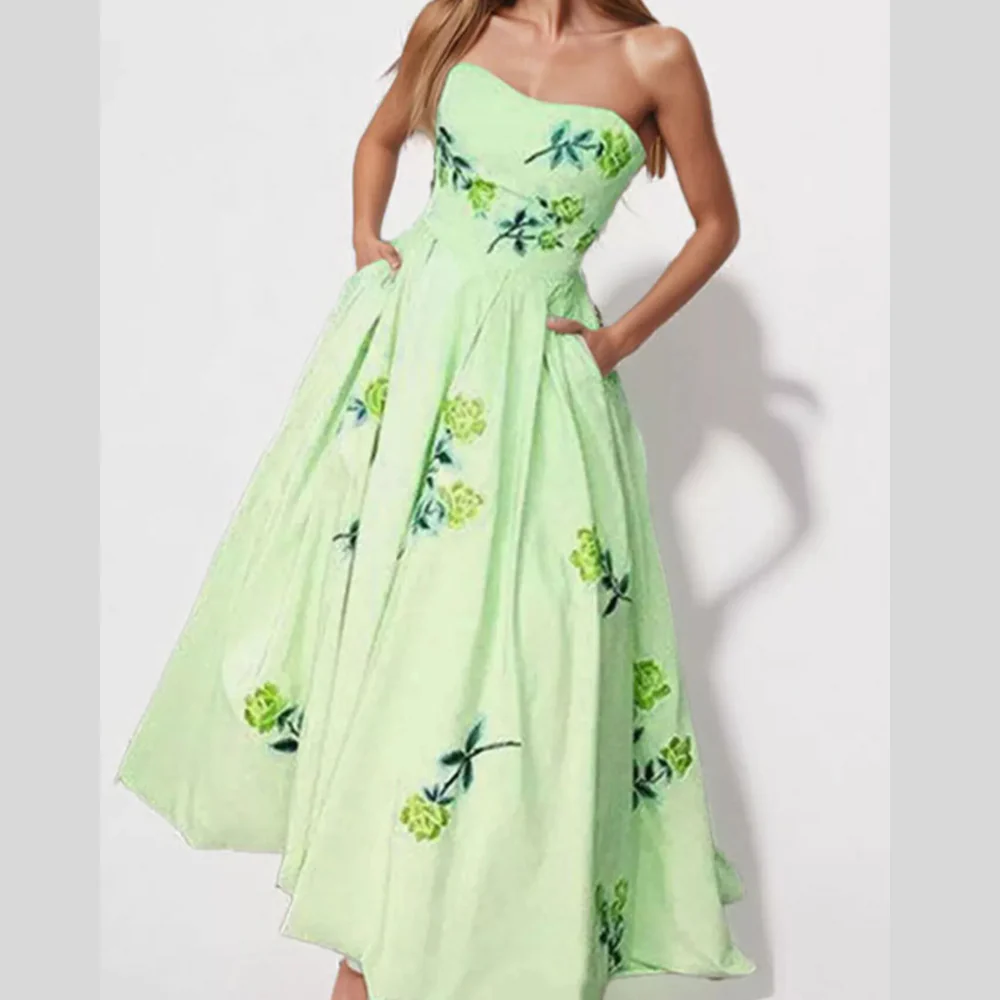 Floral Print Tube Maxi Dress - ZKZOOK