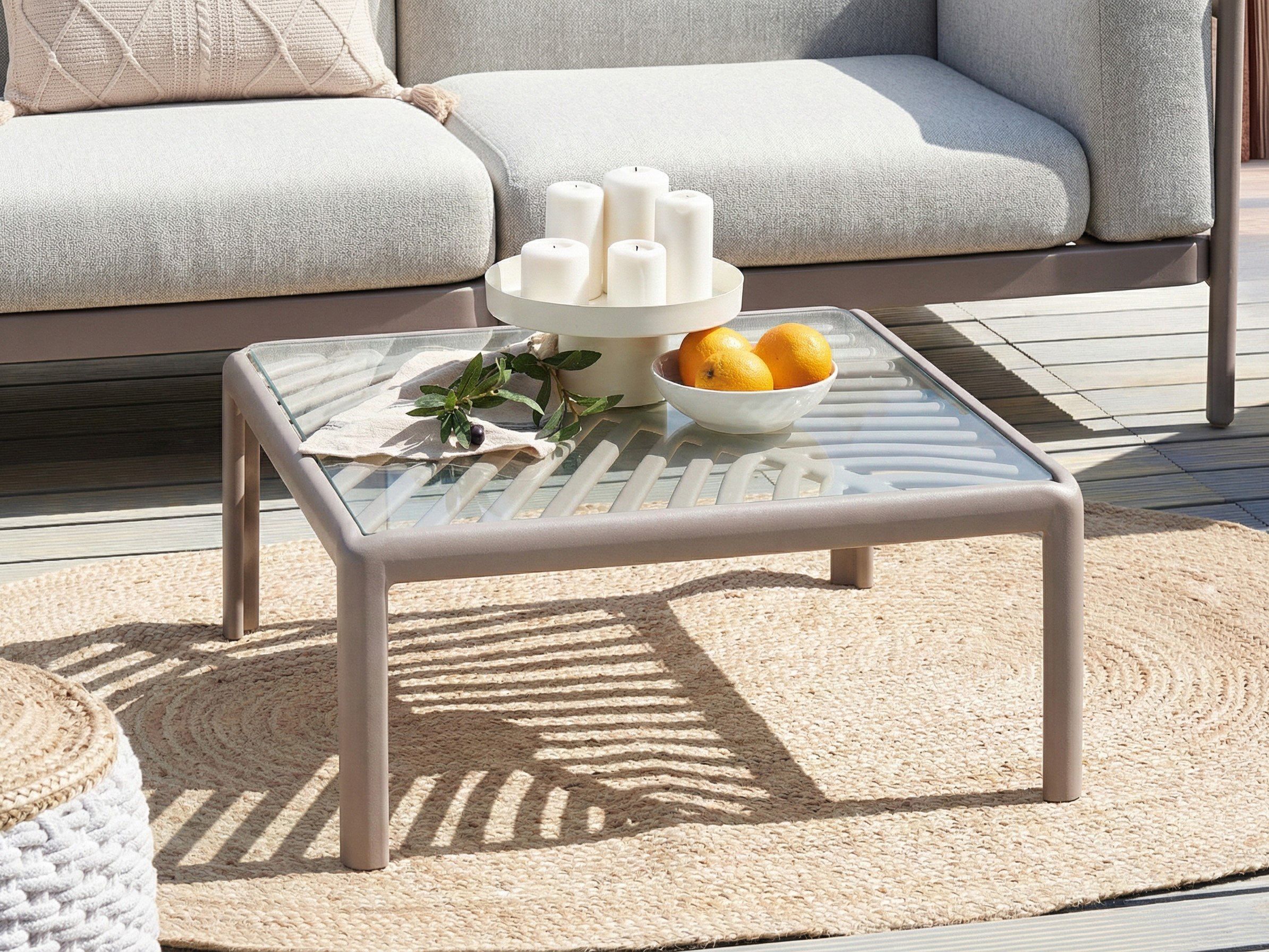 Garden Coffee Table FERRETTI 69 cm 69 cm Taupe