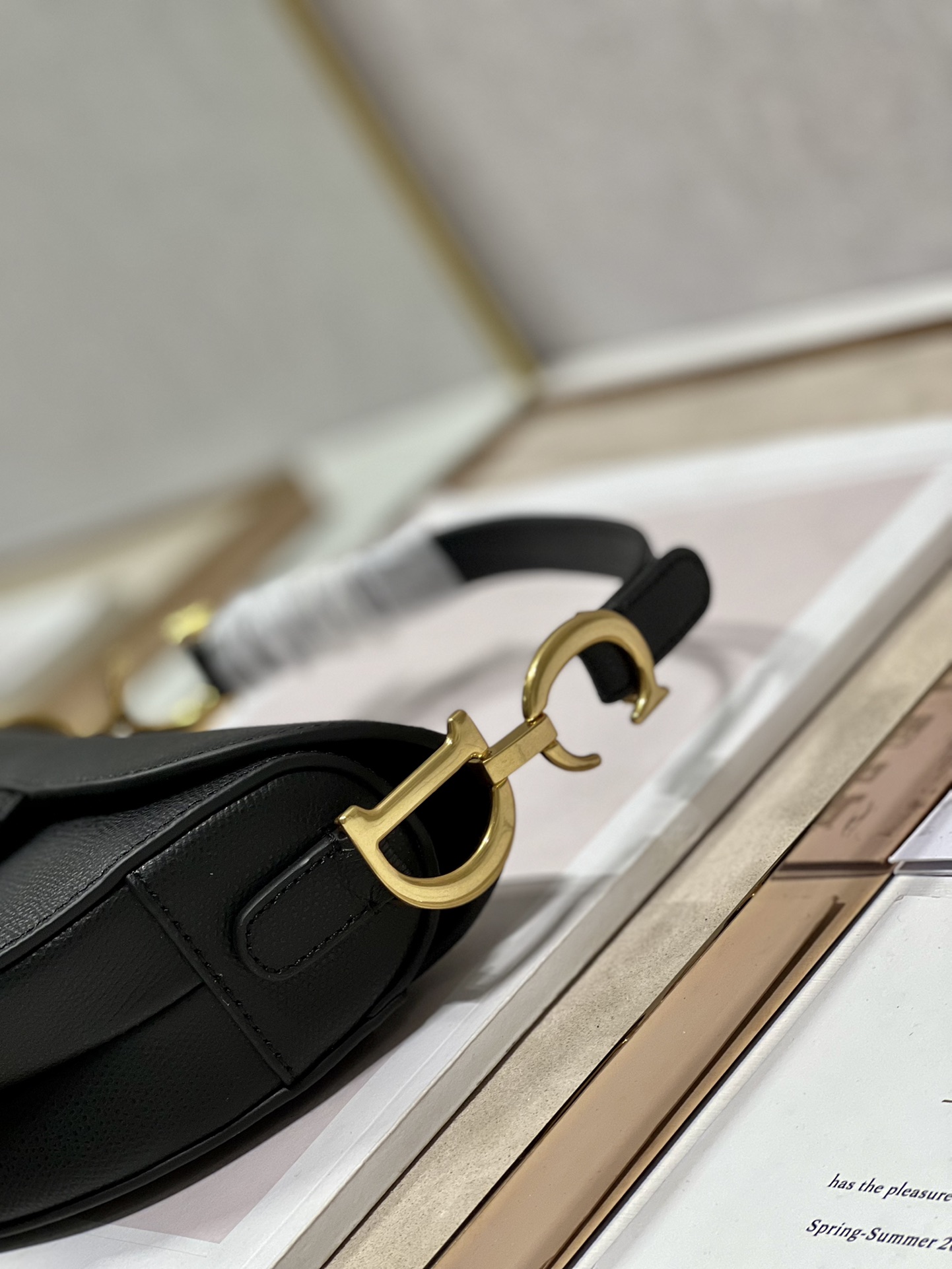 Dior Christian Dior Mini Saddle Bag With Strap Black For Women 7.5in/19cm1:1High-quality replica