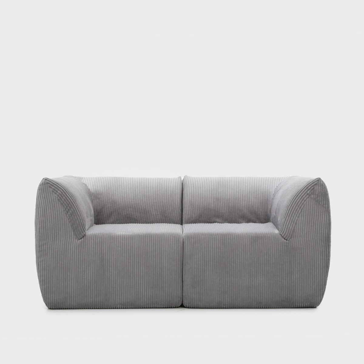 Sofa modułowa SVELA 2-osobowa szara piankowa sztruksowa 161x80x60,5 cm
