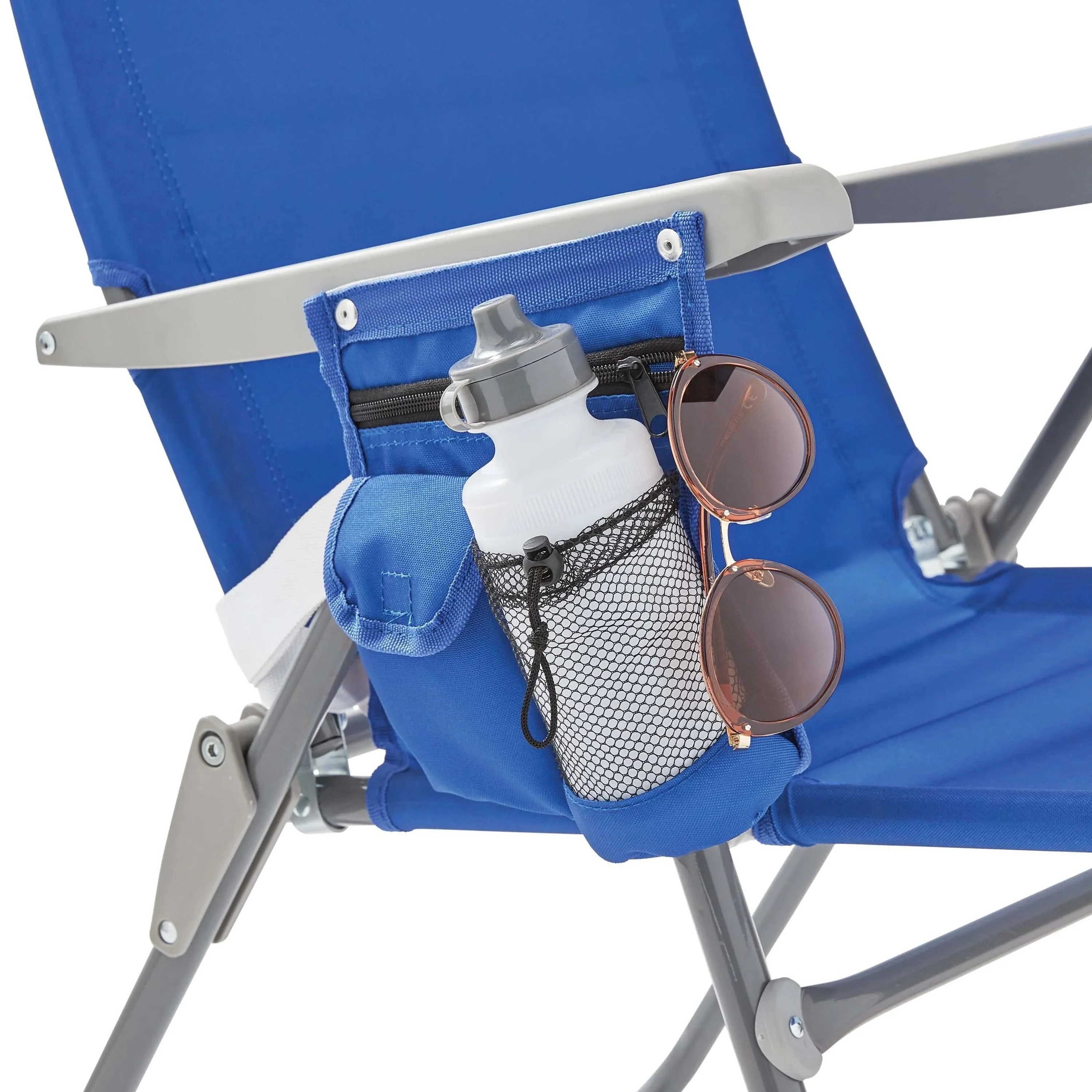 Mainstays Reclining 4-Position Oversize Beach Chair 2-Pack, Blue - Image 7 Mainstays Reclining 4-Position Oversize Beach Chair 2-Pack, Blue - Image 7