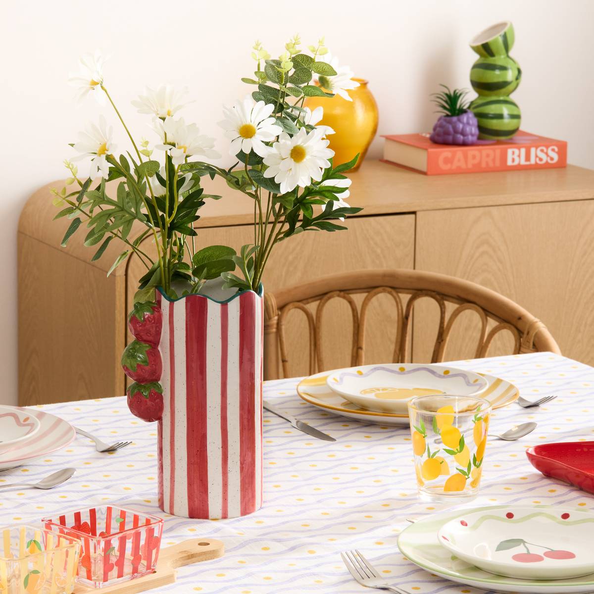 Vase "Fruity" Multicolored, H.23.5 cm