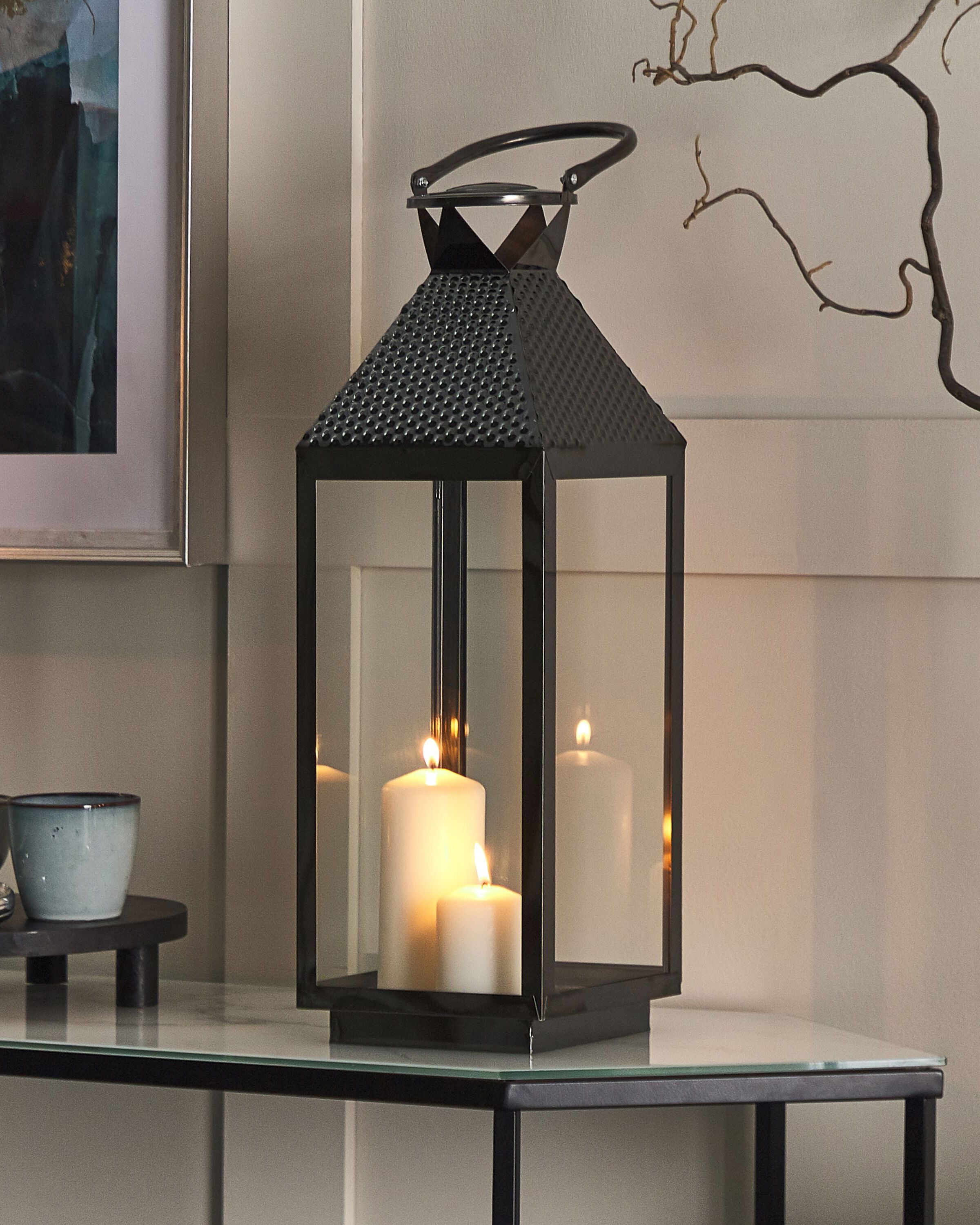 Lantern BALI Stainless Steel 54 cm Black