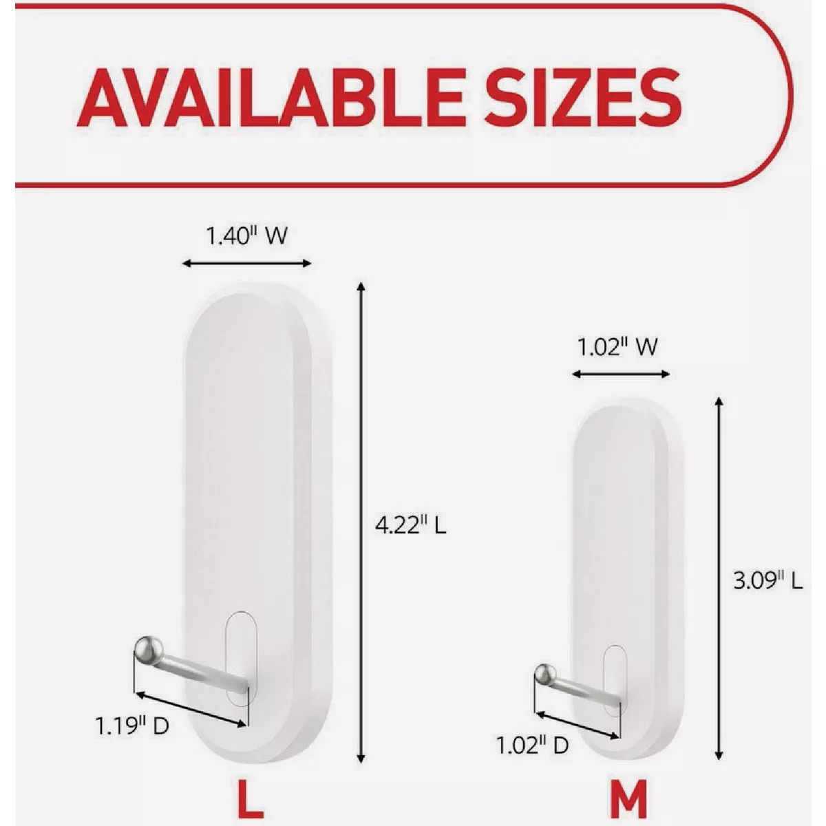 Command Large Wire Hook, White, 3 Hooks, 8 Strips