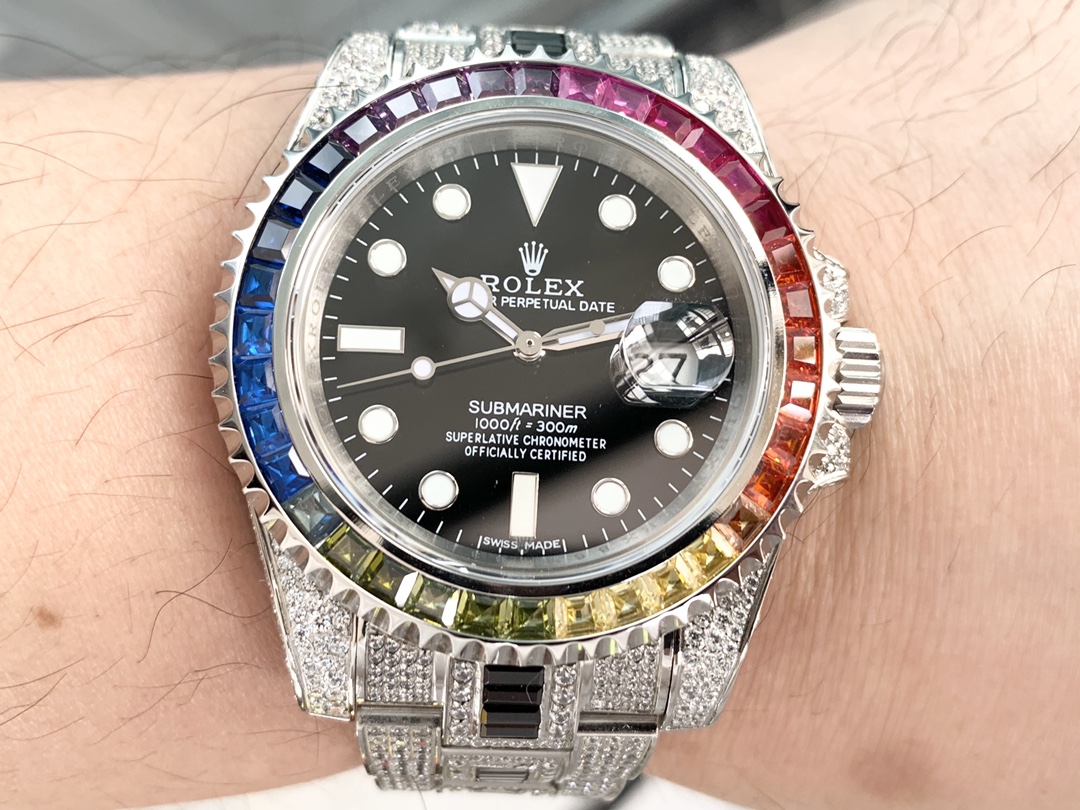 Rolex Submariner Special Diamonds - Iridescent Diamonds - All Diamonds - 40mm(1:1 replica) - Elite Watch Atelier