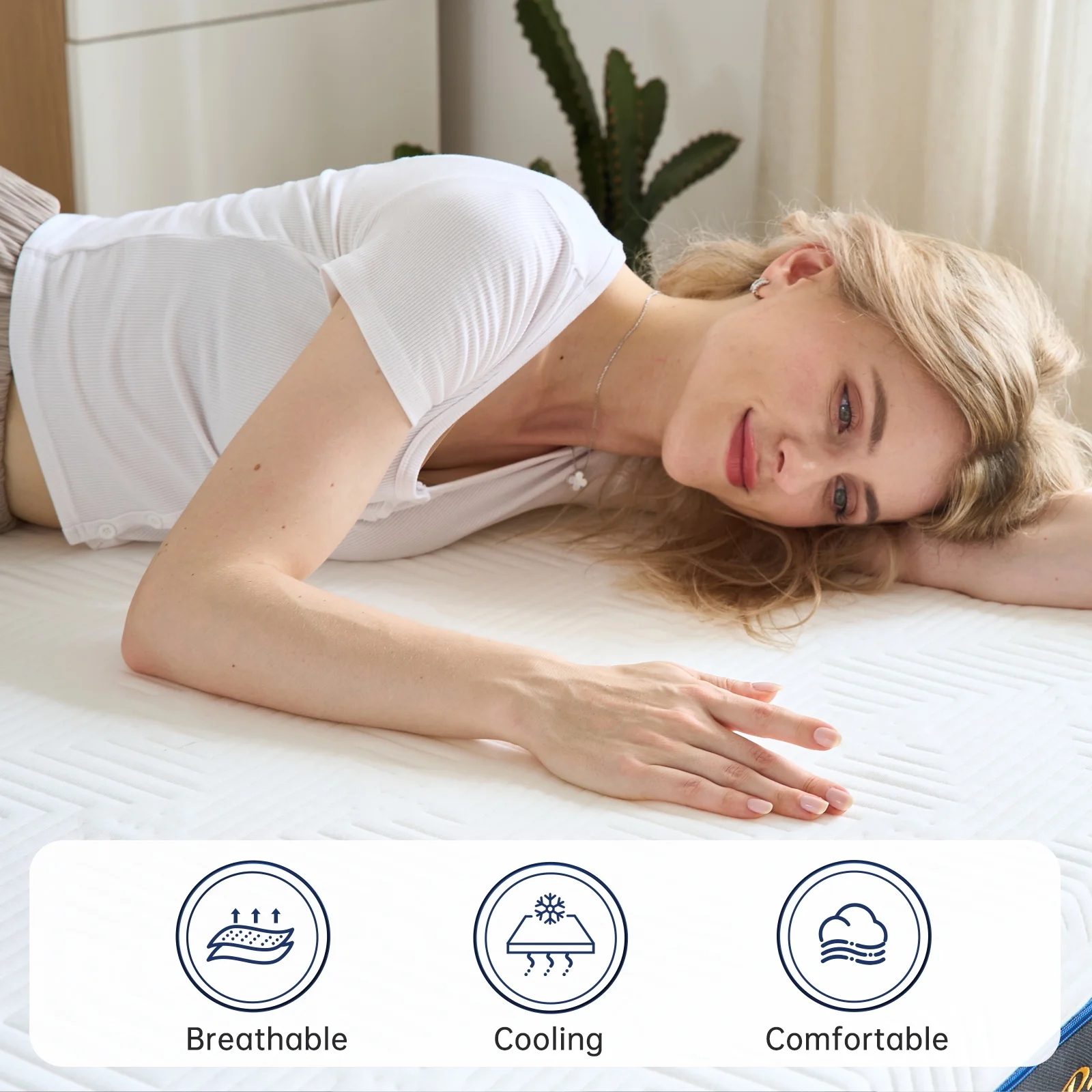 BabyQueen Twin Size Mattress 6" Medium Firm Gel Memory Foam Twin Mattress for Pressure Relief, Bed in a Box, Breathable Cooling Layers, Certified Safe Materials - Image 3