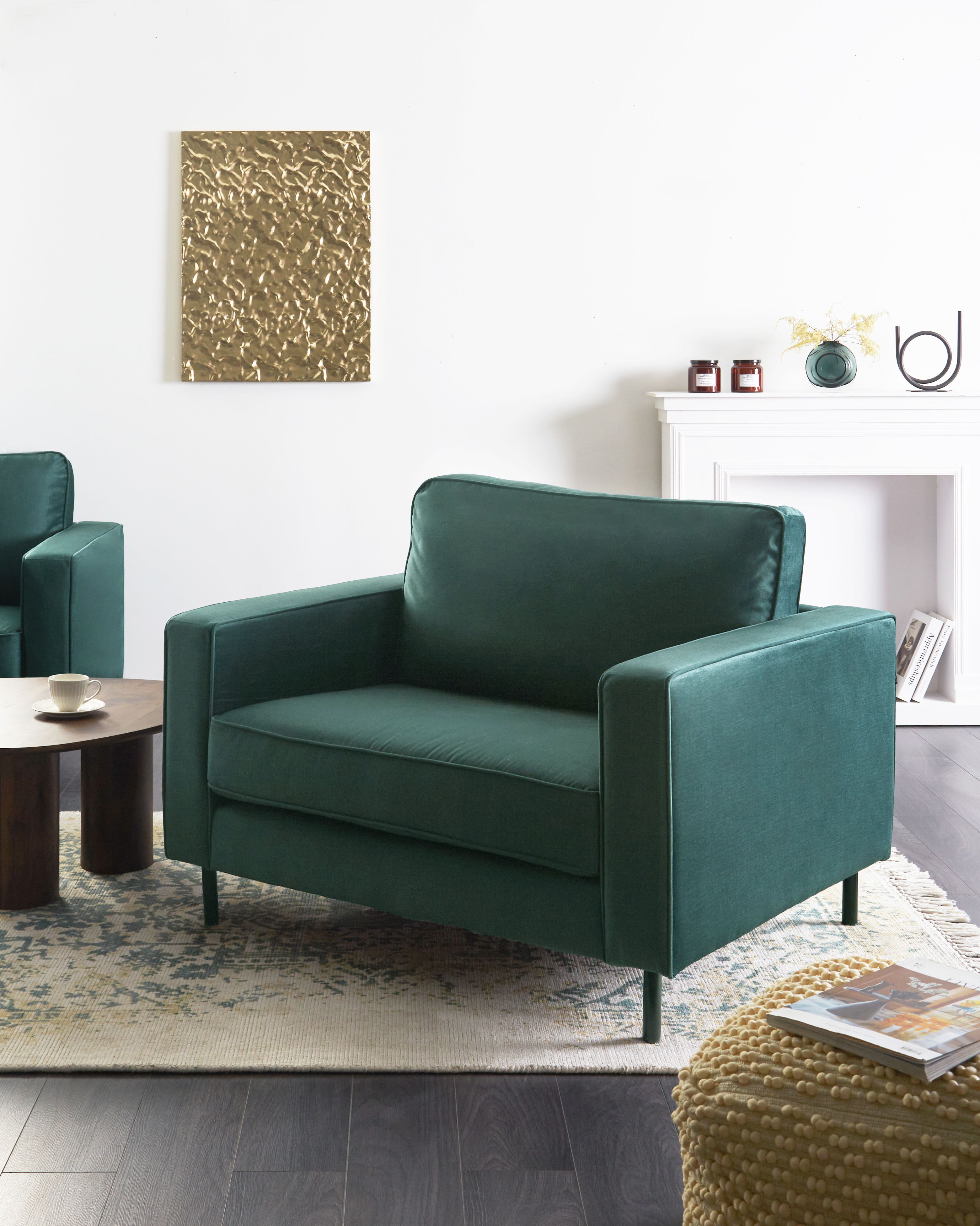 Armchair SAVALEN Velvet Dark Green