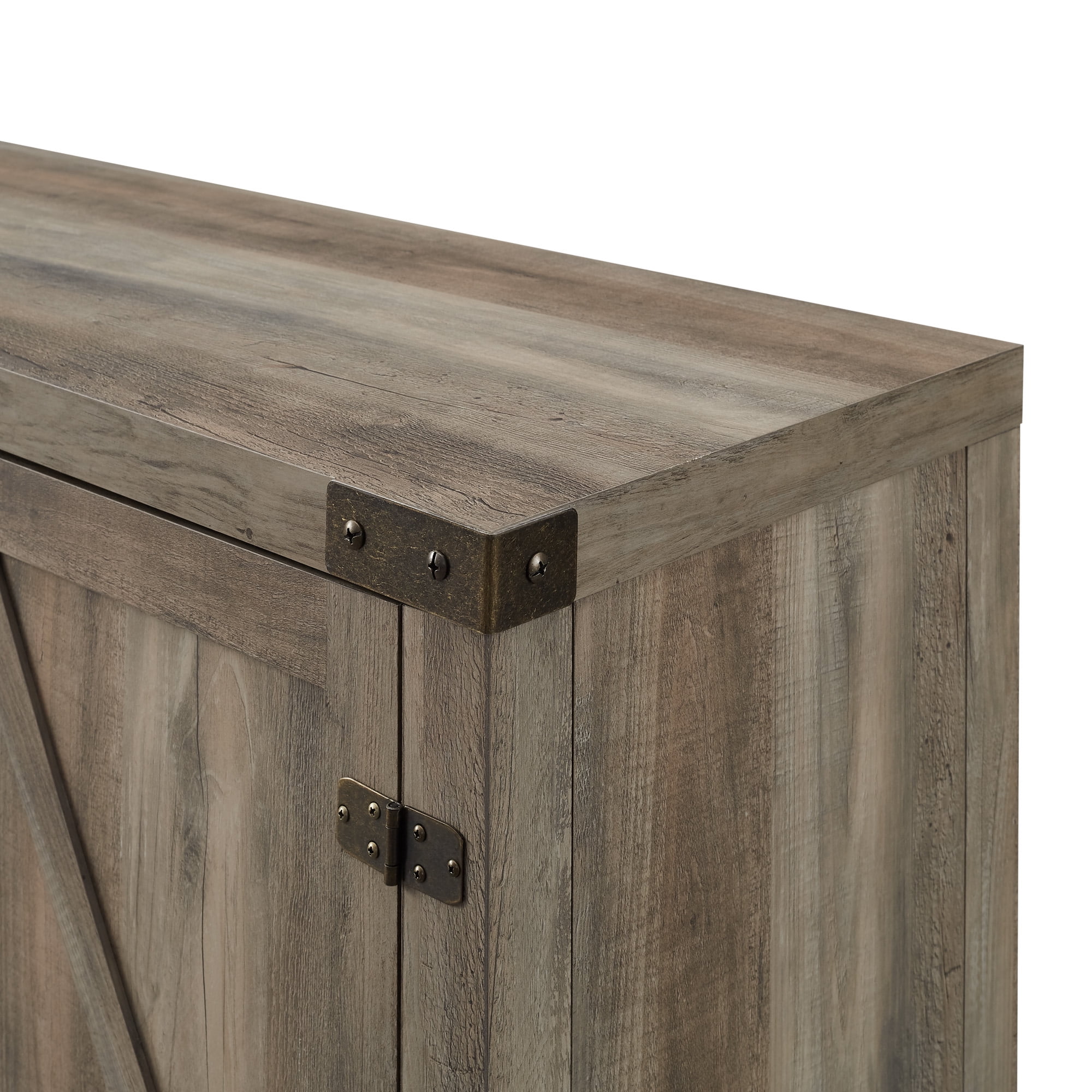 Walker Edison Modern Farmhouse Barn Door TV Stand for TVs up to 65", Grey Wash - Image 23