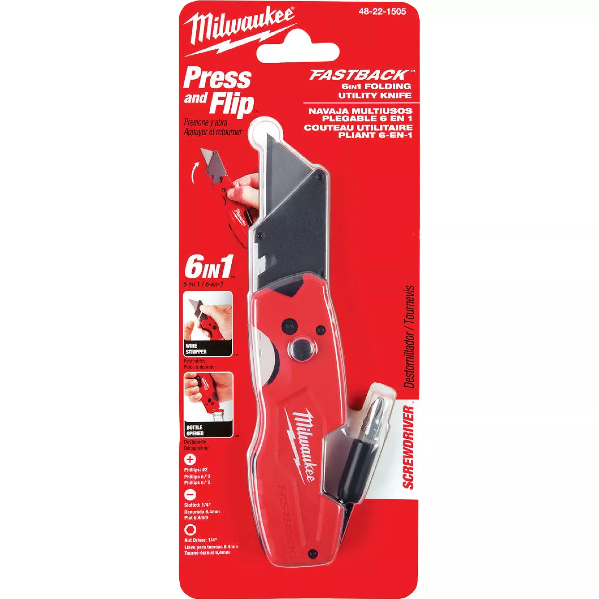 Milwaukee FASTBACK Folding 6 In 1 Utility Knife & Compact Knife Set (2-Pack)