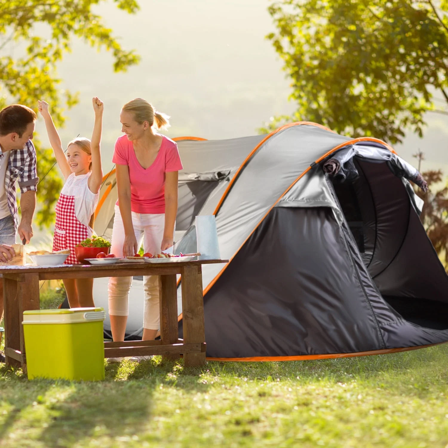 Tcbosik Easy Pop Up Tent for 5-8 Person, Automatic Setup Instant Family Tent with 2 Doors and 4 Mosquito Net Windows, Waterproof Camping Tent with Carry Bag for Hiking & Traveling, Khaki - Image 10