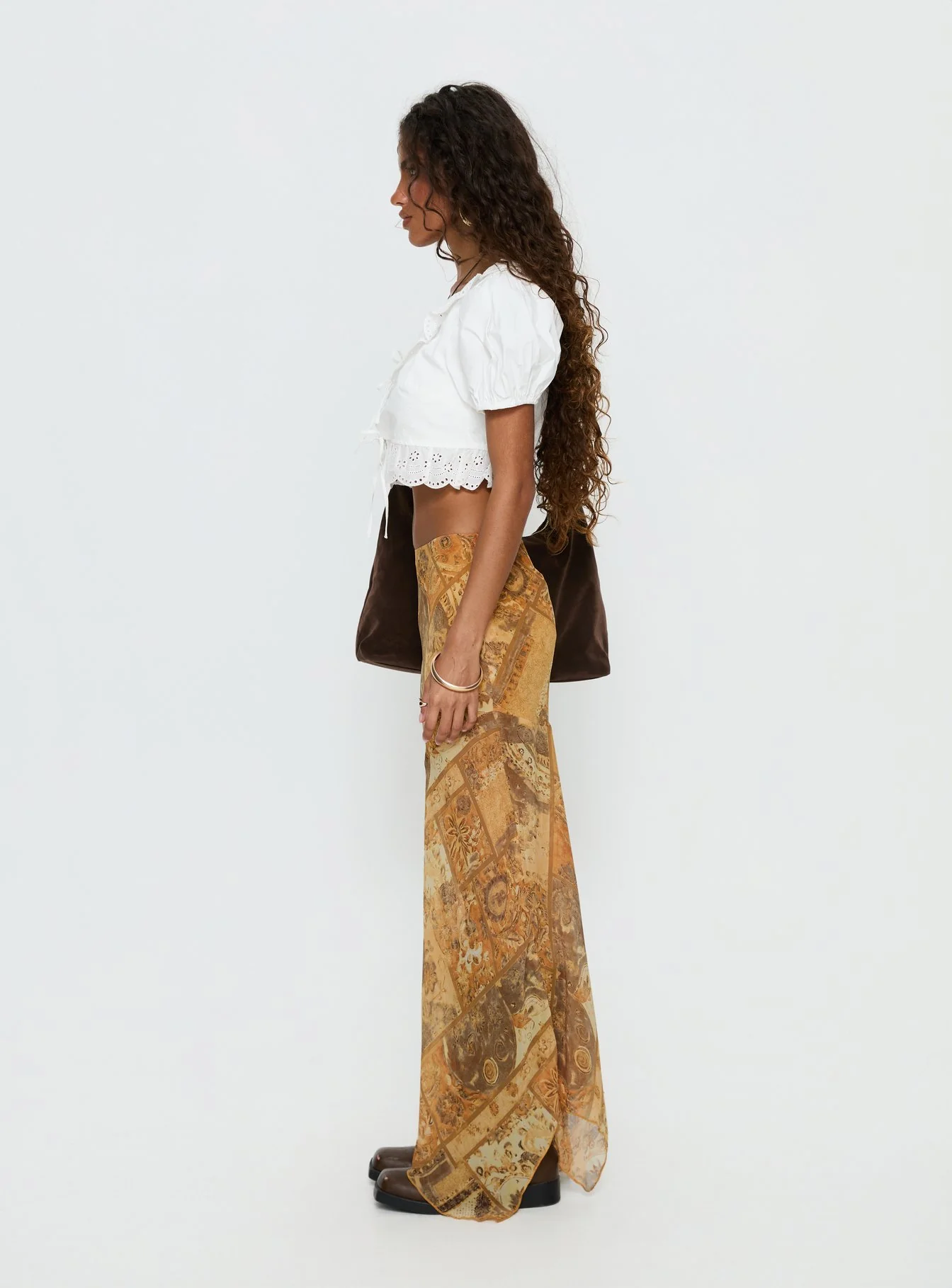 Princess Polly Lyanna Hanky Hem Maxi Skirt Multi