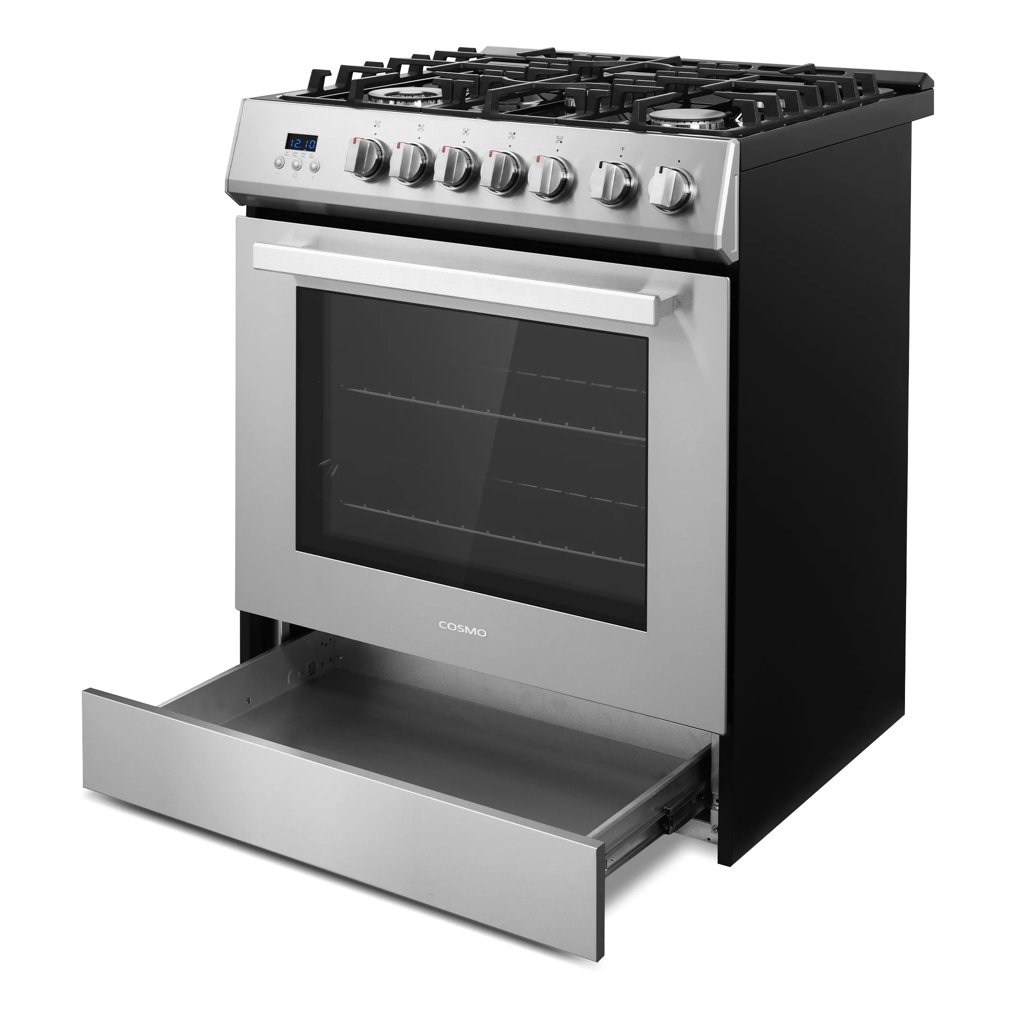 30 in. 5.0 cu. ft Single Oven Gas Range with 5 Burner Cooktop in Stainless Steel