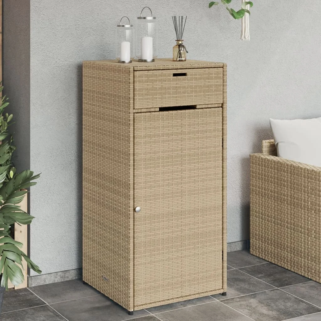 vidaXL Patio Storage Cabinet Tool Organizer Outdoor Furniture Poly Rattan