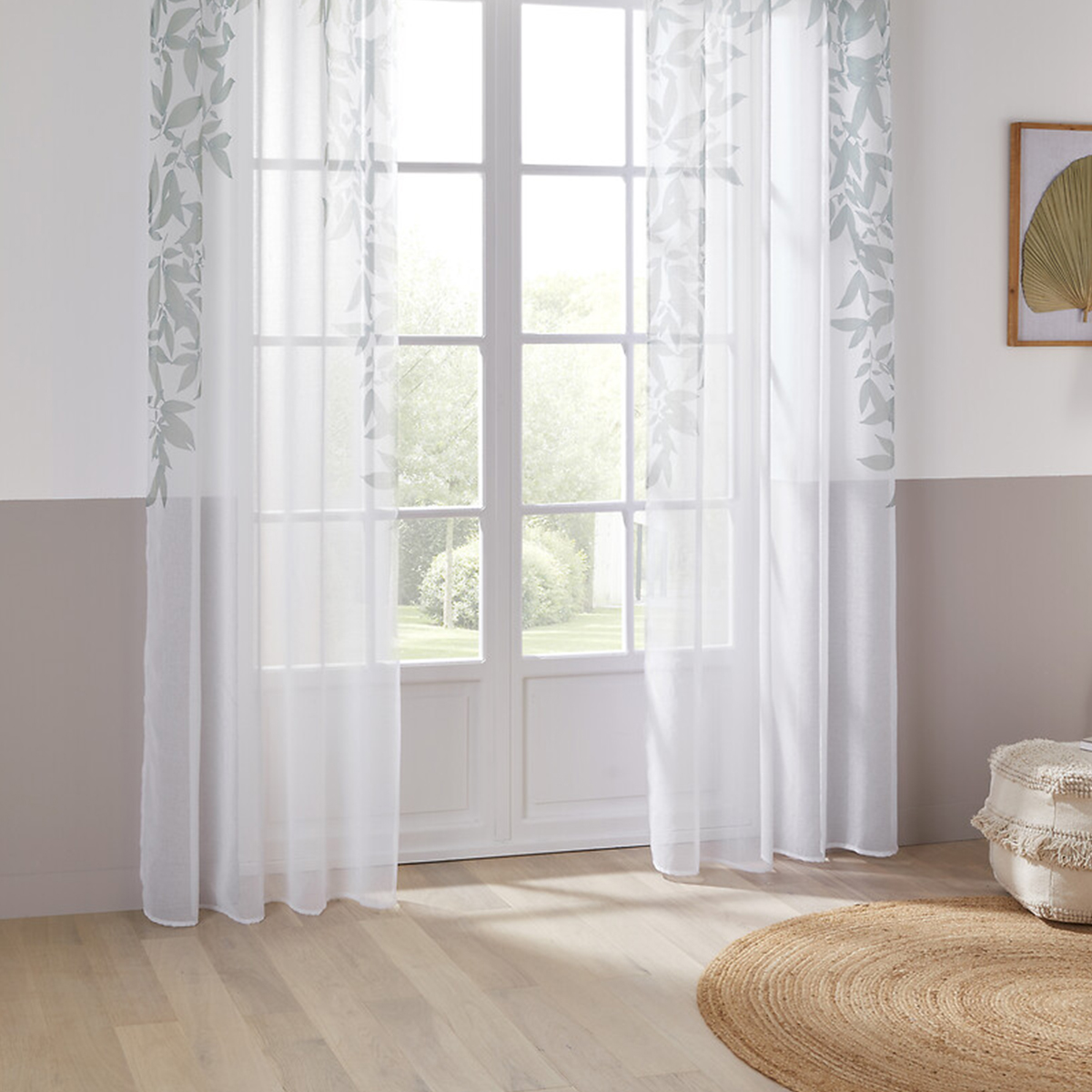 Sheer curtain cheesecloth Green, 140x240 cm