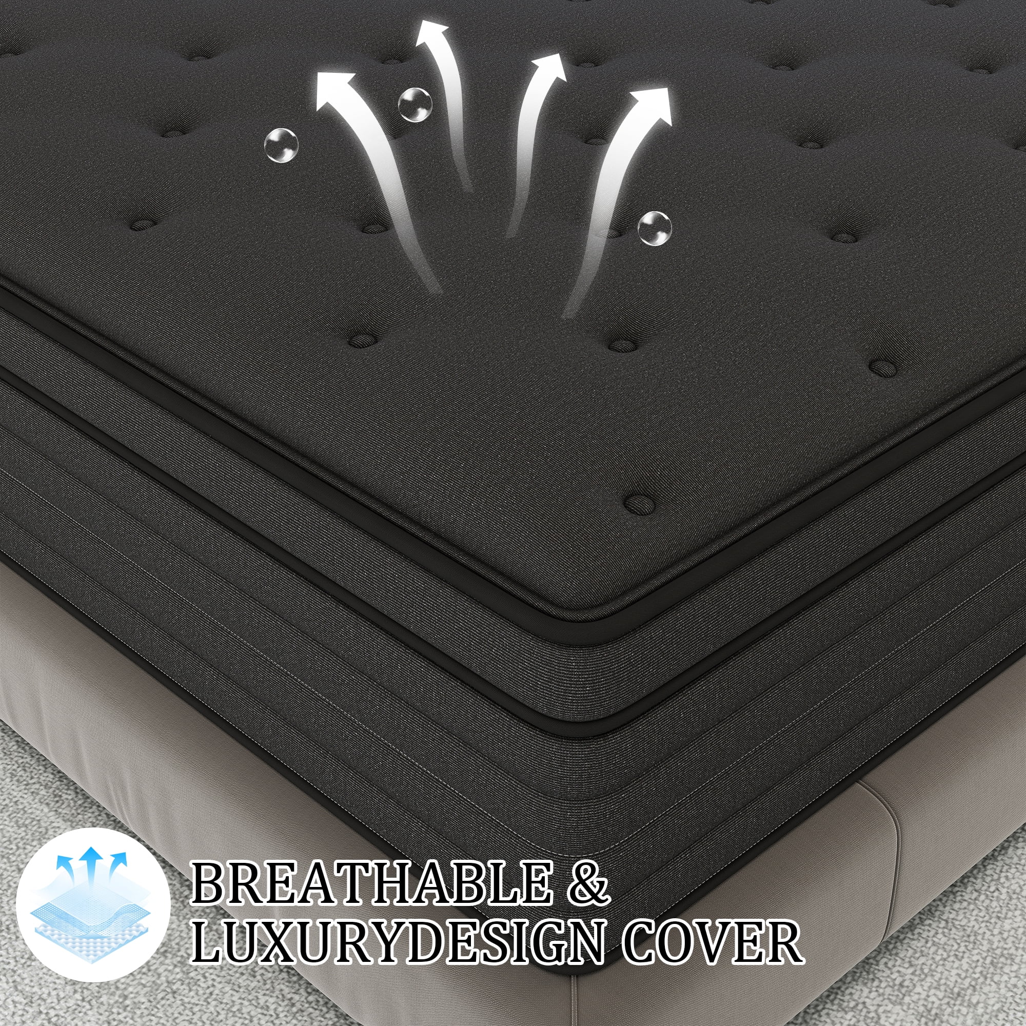 12 inch King Mattress,Hybrid Mattresses Medium Firm in a Box - Image 4