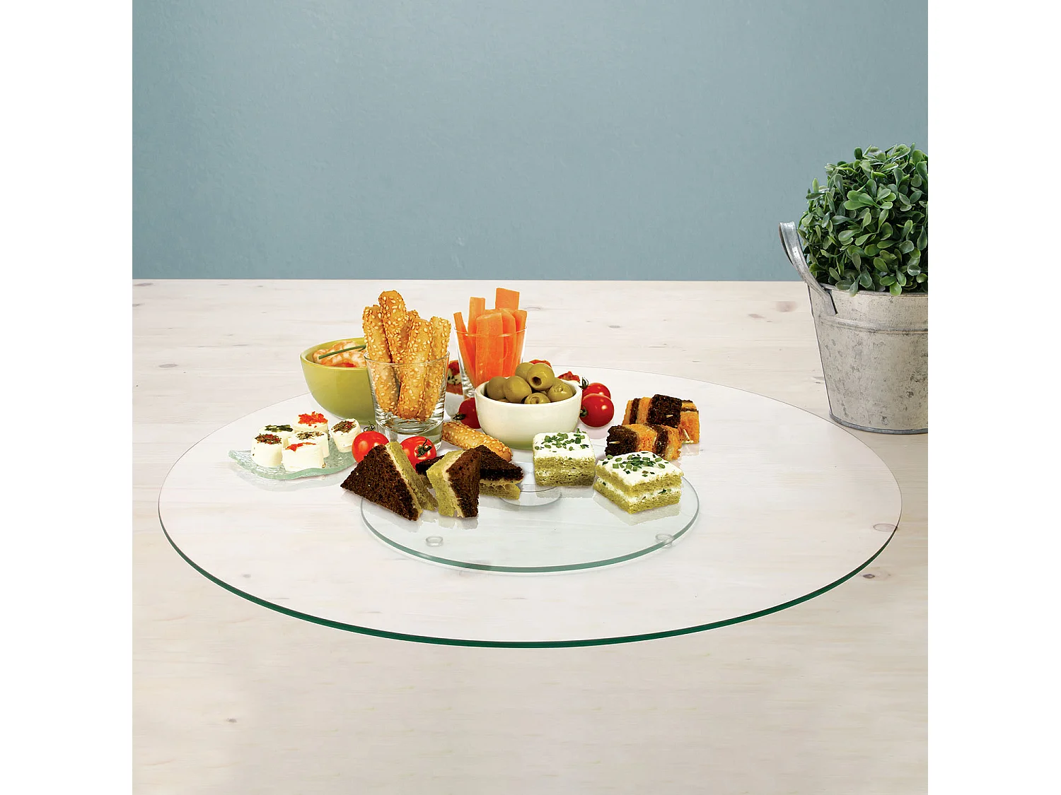Plateau Tournant - HOME DECO FACTORY - Verre - Transparent - 45 cm
