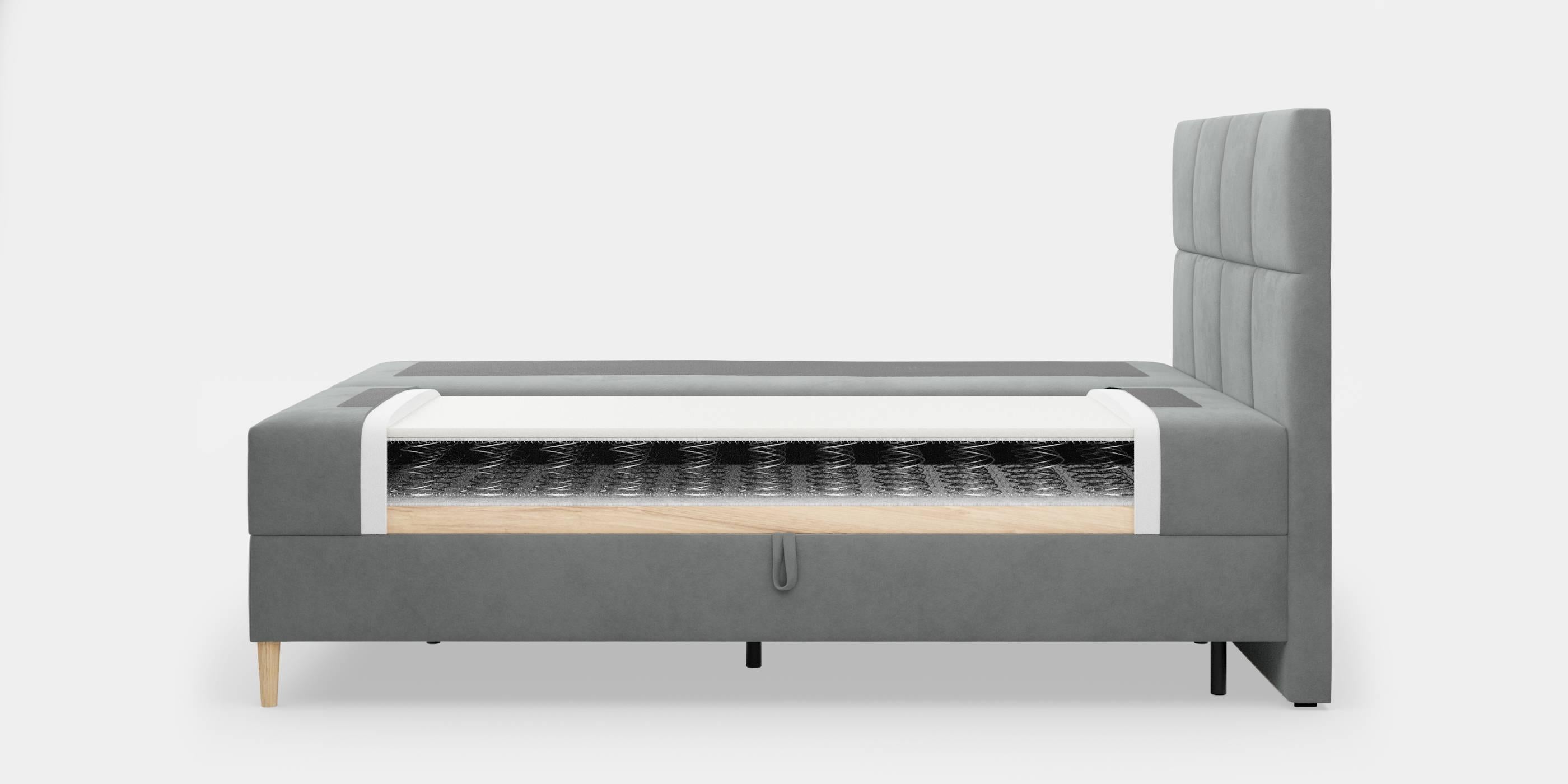 Blokker Novae Boxspring met Opbergruimte 180 x 200 cm - Grijs / Zwart