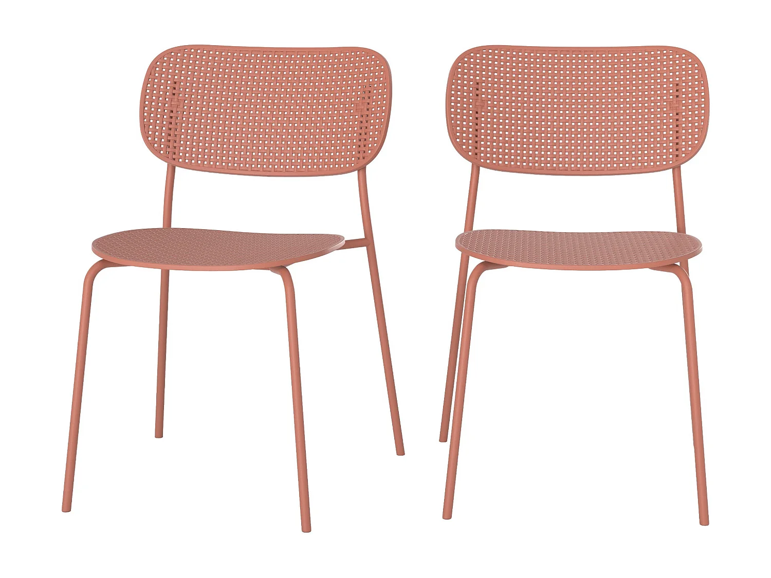 Lot de 2 chaises de jardin empilables en plastique terracotta  - Géa