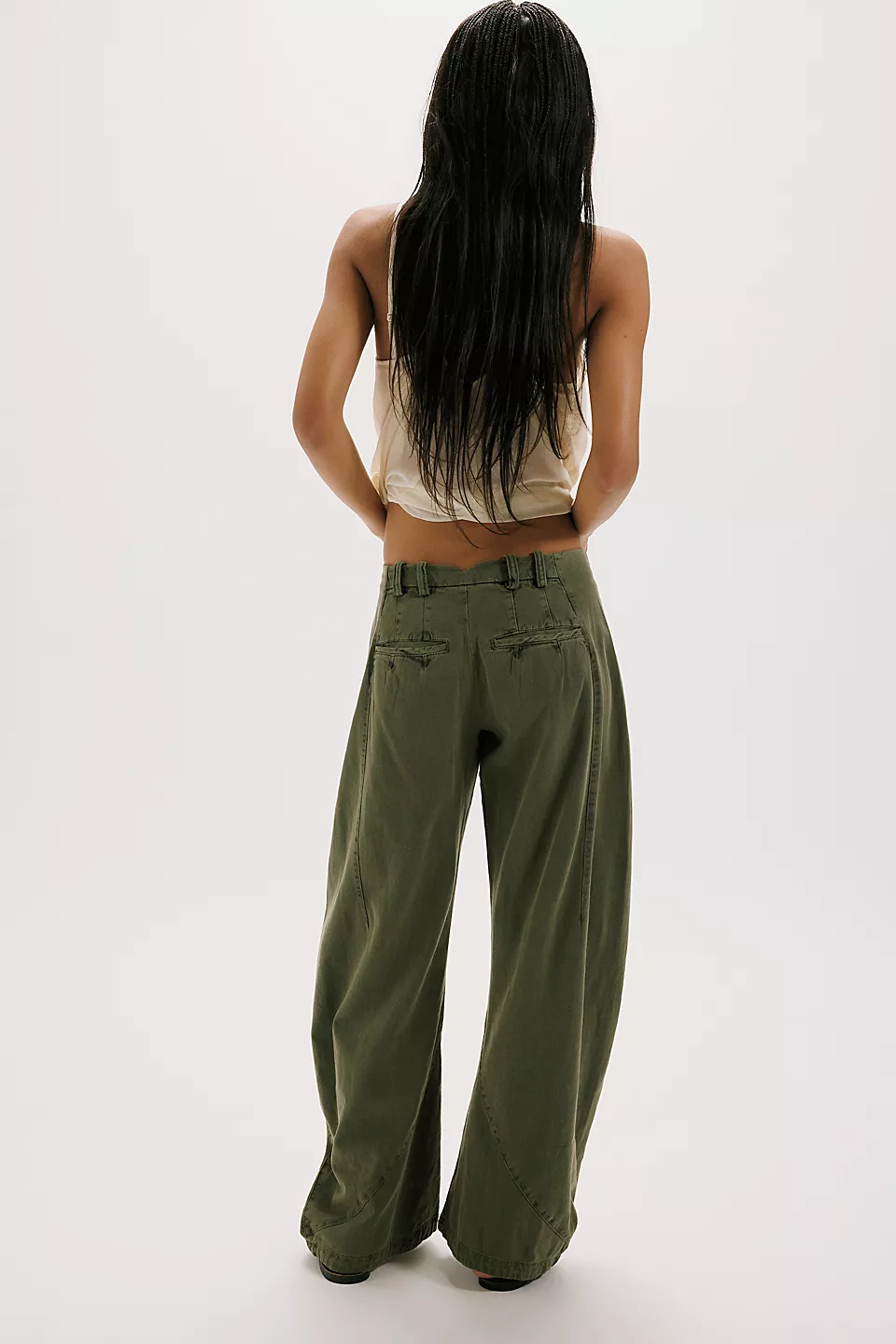 Spotlight Washed Barrel Chino Trousers-Dusty Olive