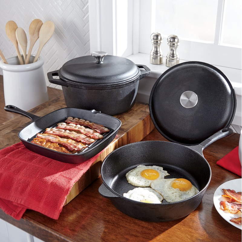5-Piece Cast Iron Cookware Set - MIDNIGHT VELVET CATALOG