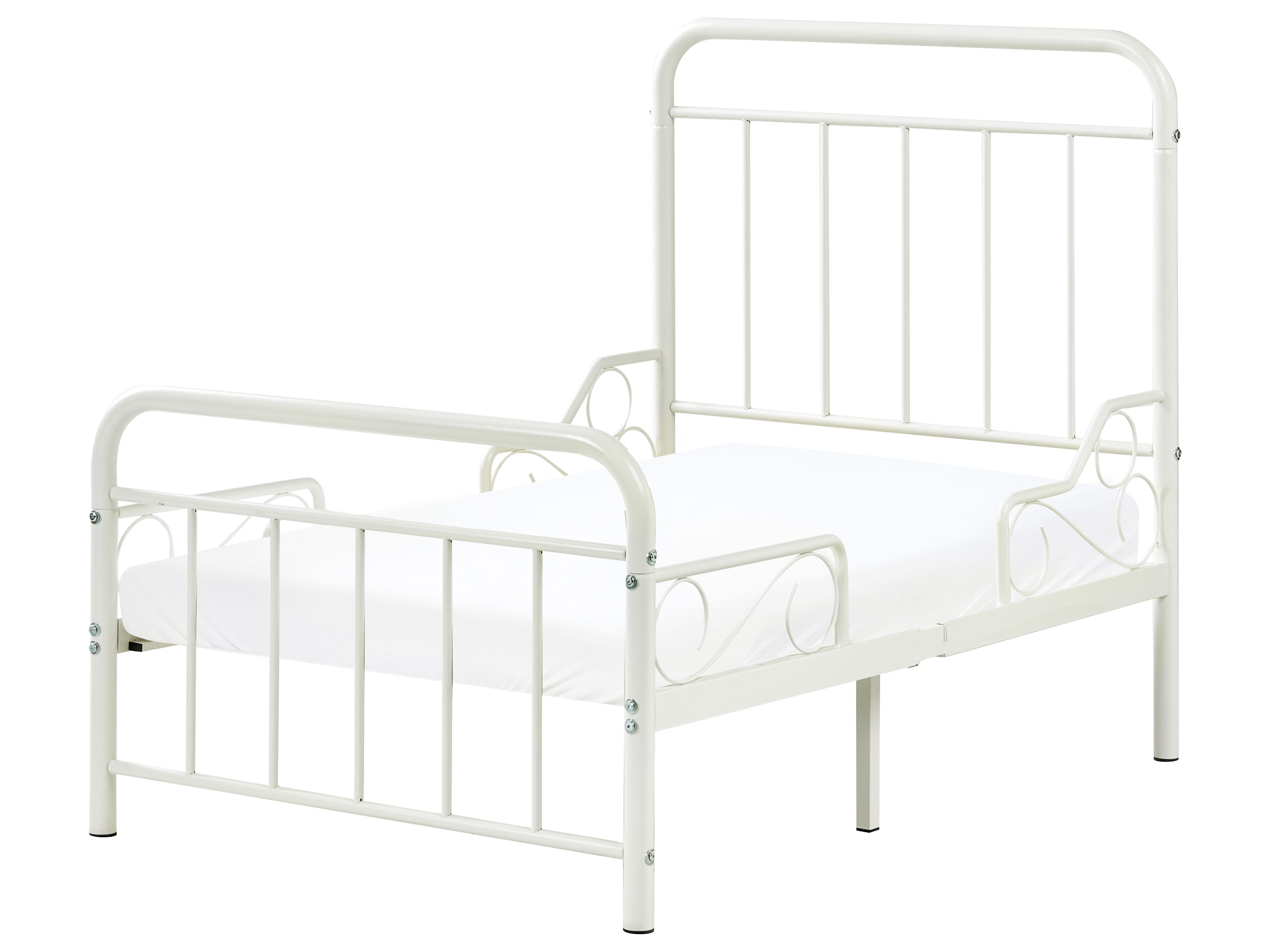 Extendable Kids Bed Metal ANAIS 90 x 200 cm (EU Single) Off-White