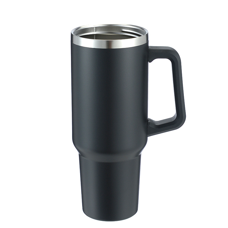 Spot American Vacuum 40oz Large-capacity Handle Beer Mug Car Ice Cup Stainless Steel Thermos Cup 1200ml