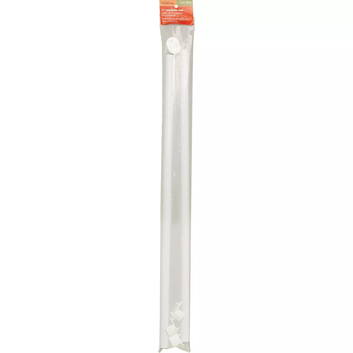 Easy Track 3 Ft. x 1 In. Closet Rod & Ends, White