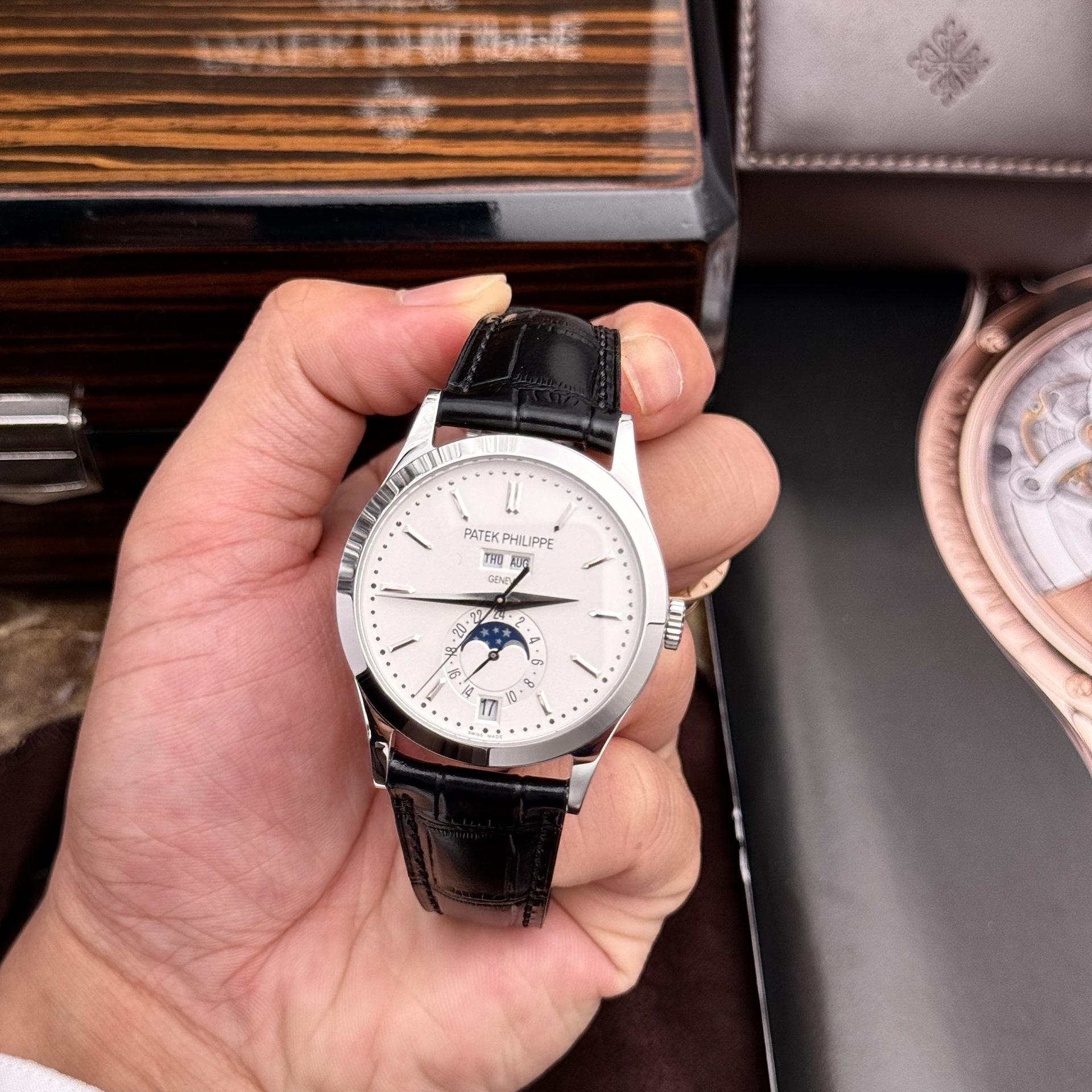 Patek Philippe Replica Watch Complications 5396G White Dial Leather Strap 38.5mm - Top club
