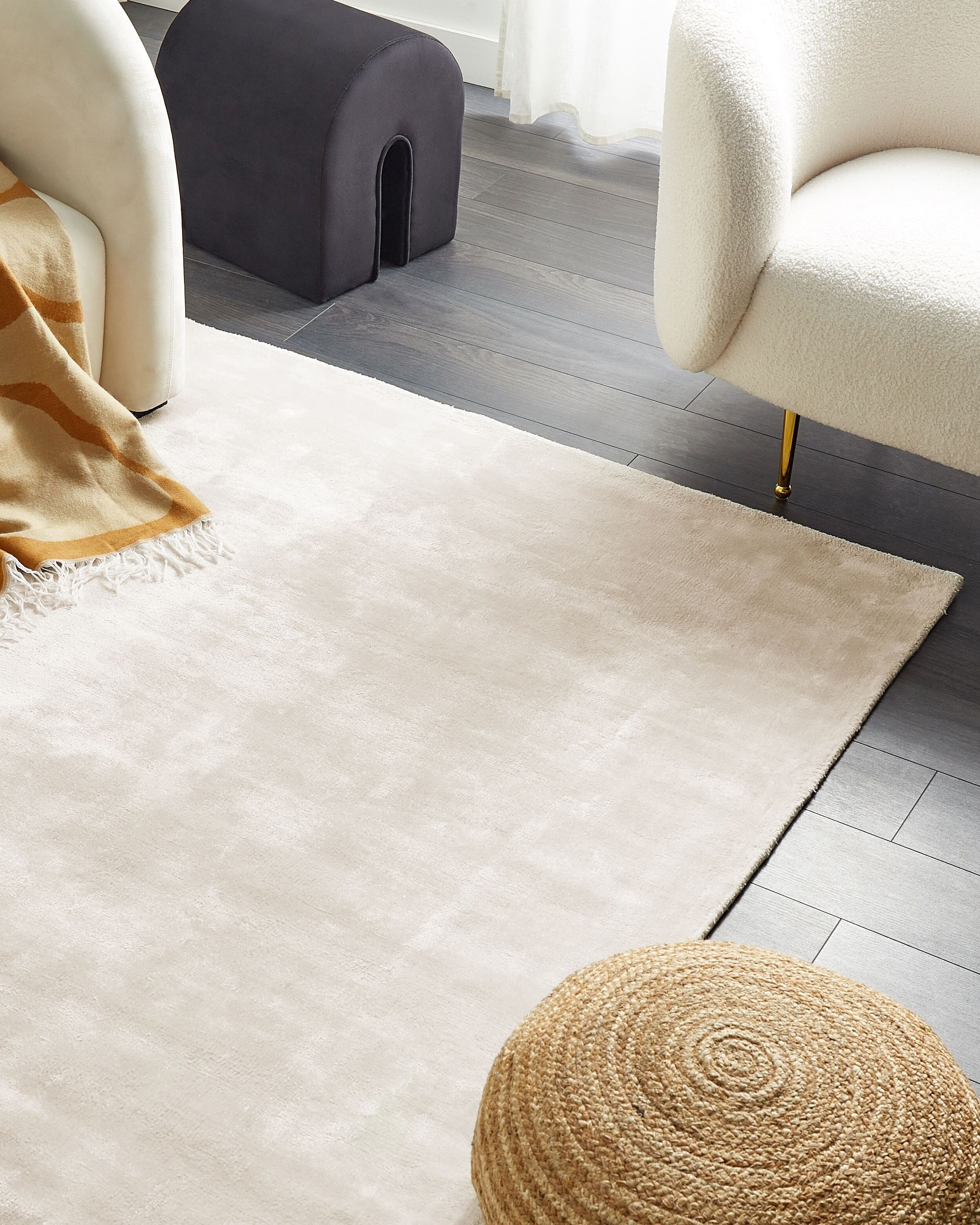 Rug GESI II Light Beige 160 x 230 cm Viscose
