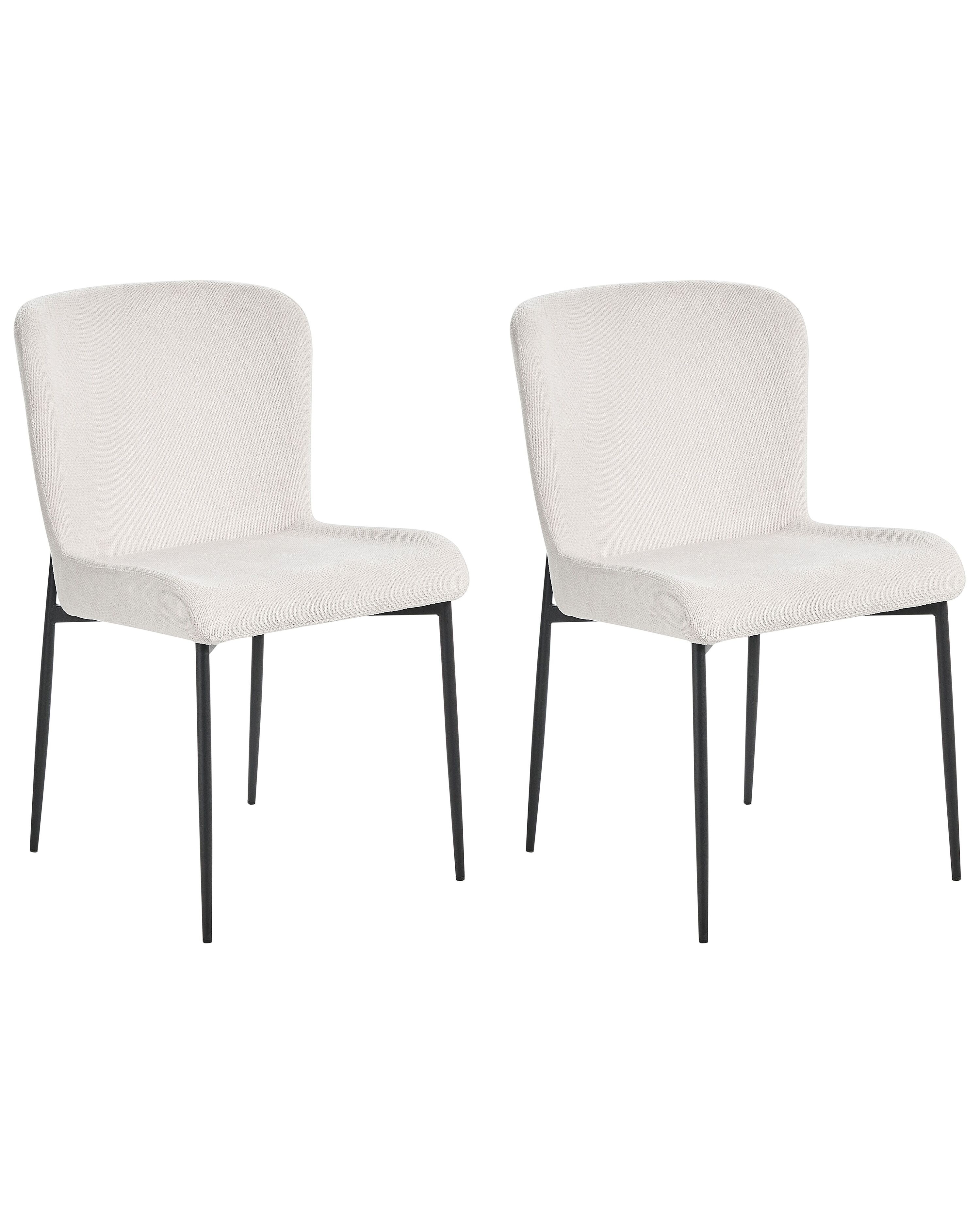 Set of 2 Dining Chairs ADA Fabric Off-White